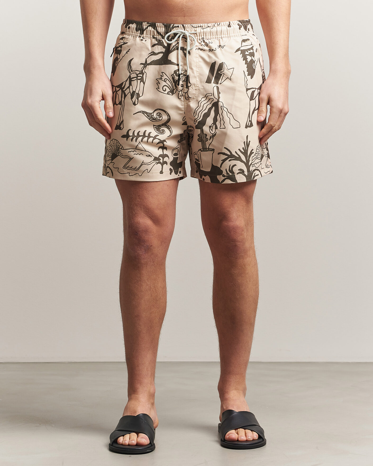 Uomini | Costumi da bagno | OAS | Printed Swimshorts Poplan