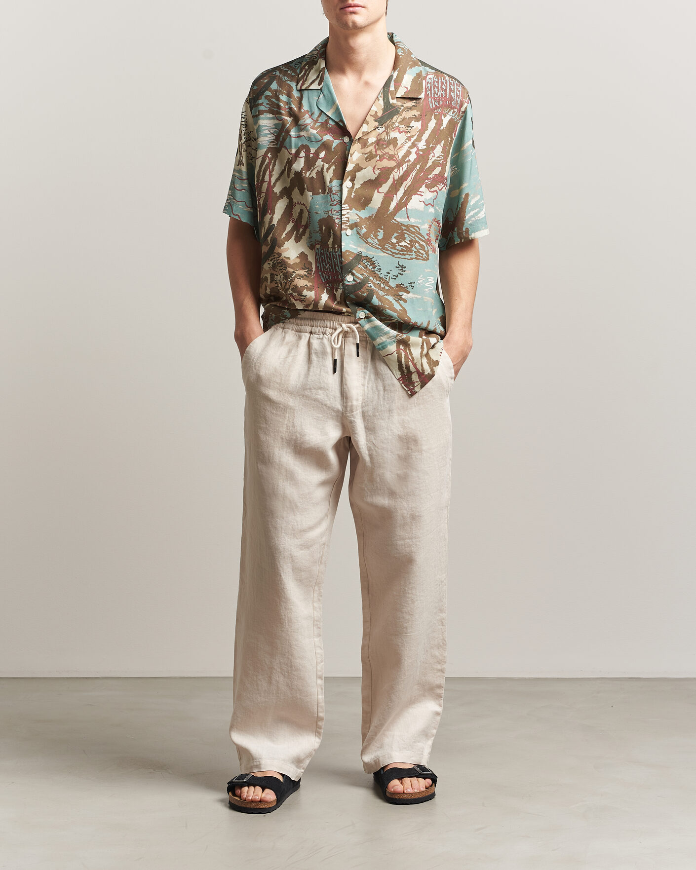 Uomini | Pantaloni | OAS | Nino Linen Pants Beige