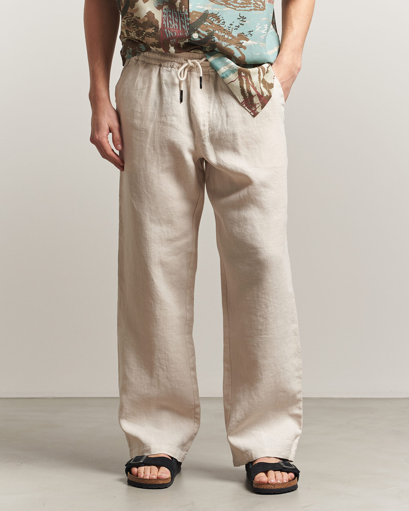 Uomini | Pantaloni | OAS | Nino Linen Pants Beige