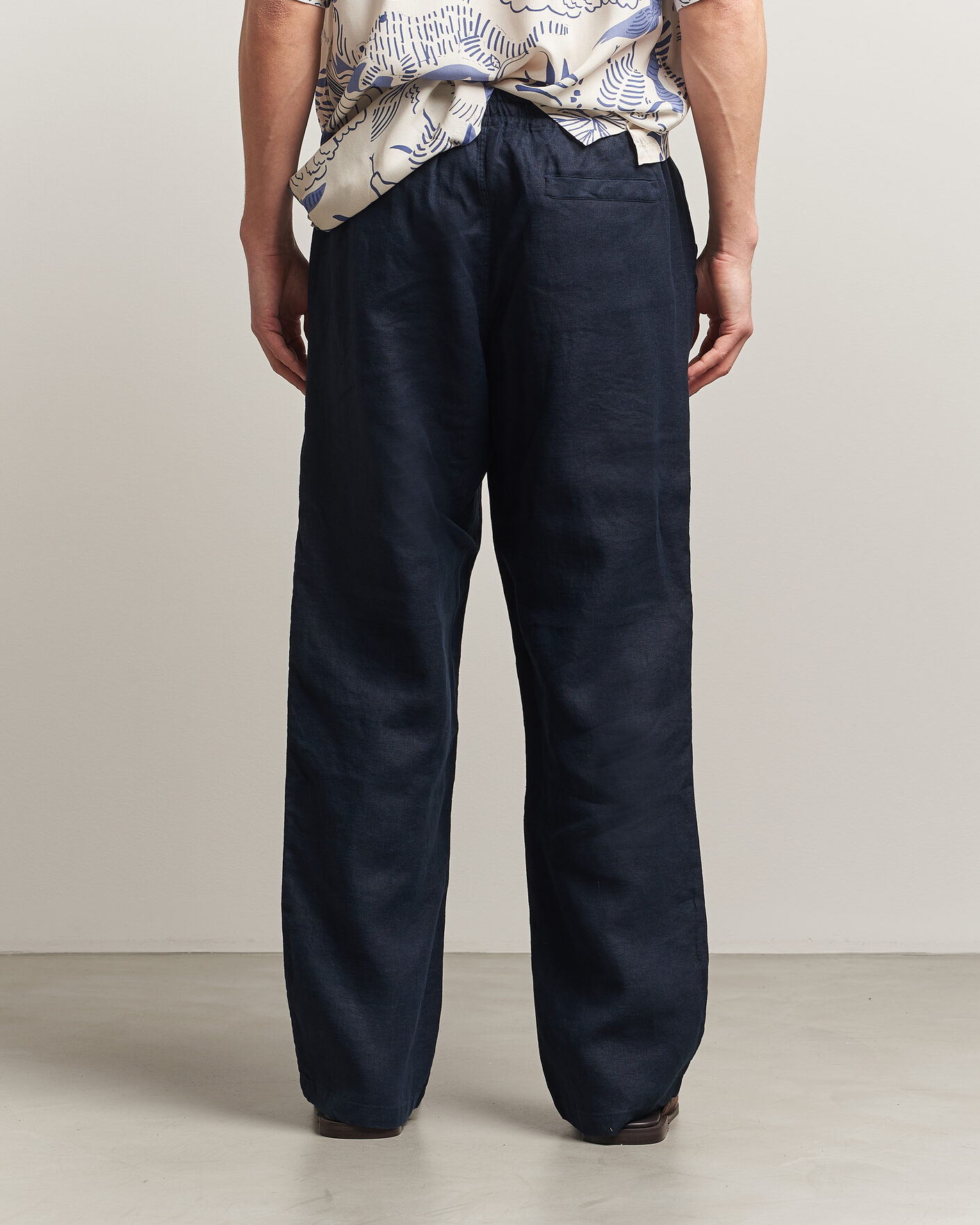 Uomini | Pantaloni | OAS | Nino Linen Pants Navy