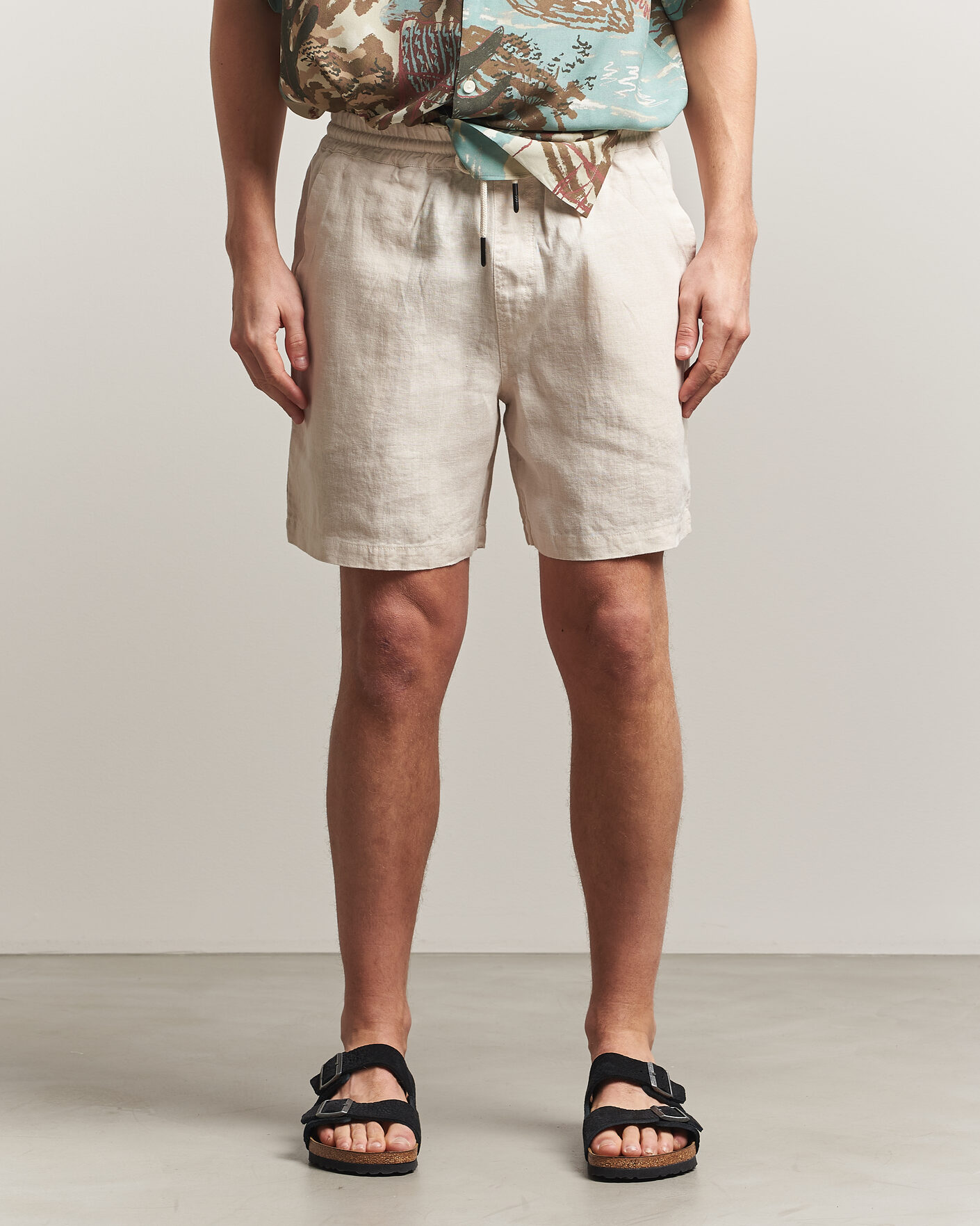Uomini | Pantaloncini | OAS | Porto Linen Shorts Beige