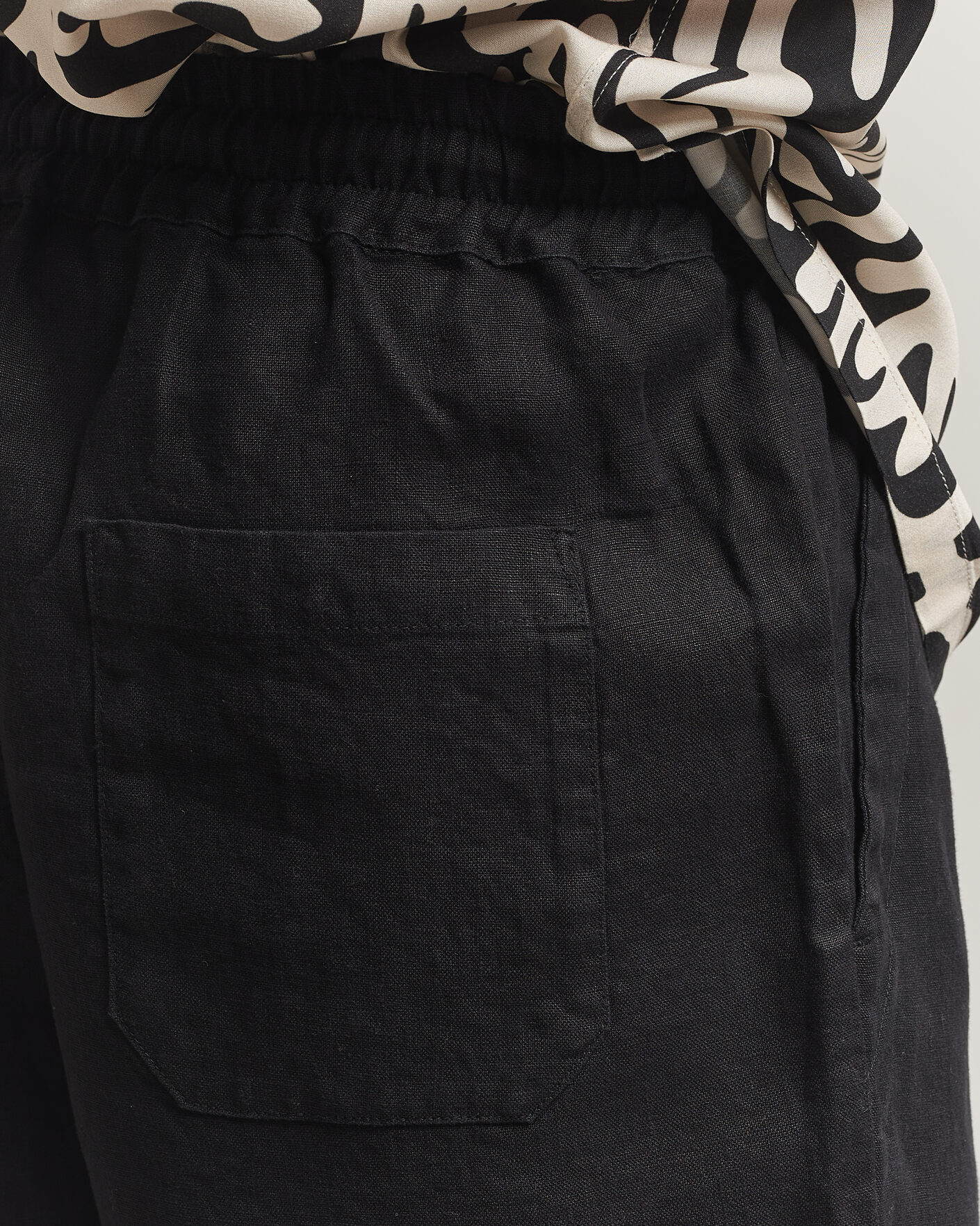 Uomini | Pantaloncini | OAS | Porto Linen Shorts Black