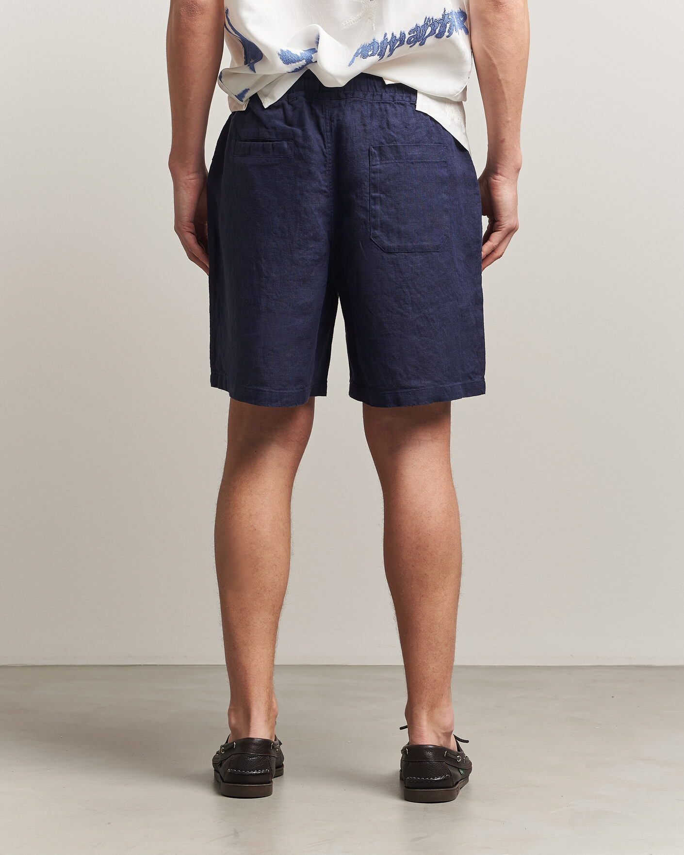 Uomini | Pantaloncini | OAS | Porto Linen Shorts Navy