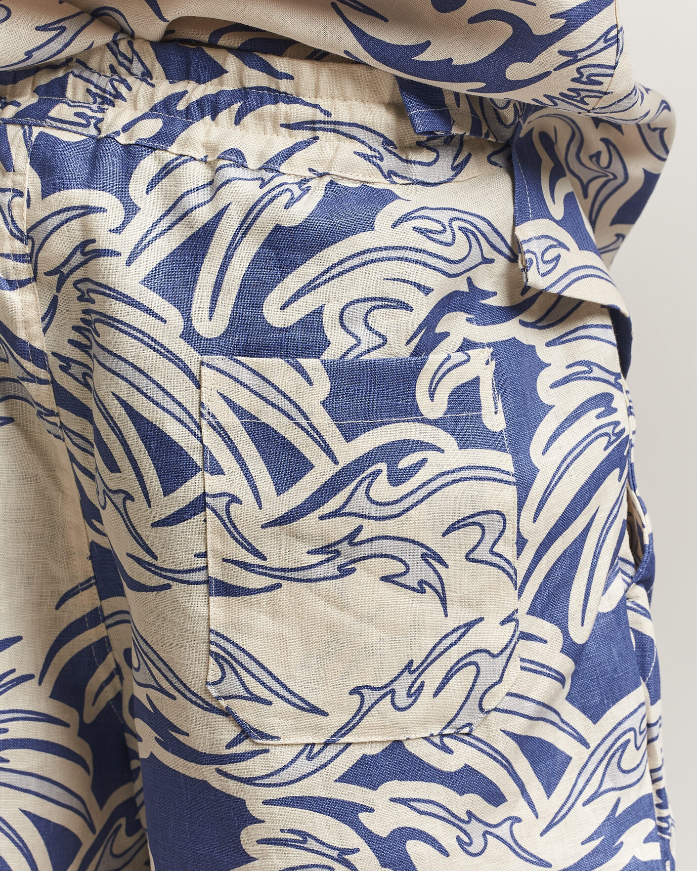 Uomini | Pantaloncini | OAS | Porto Linen Shorts Rogue Blue