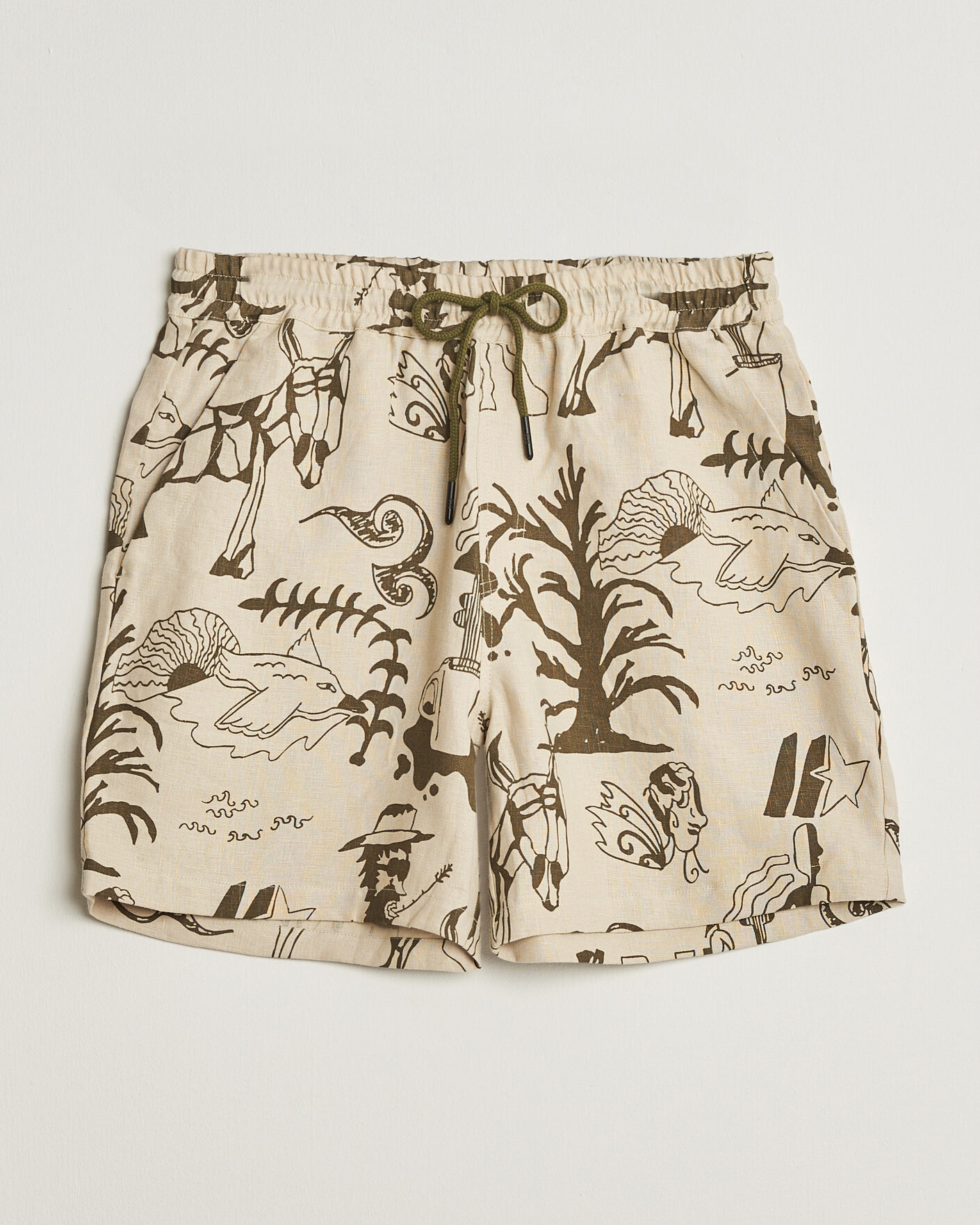 Uomini | Pantaloncini | OAS | Porto Linen Shorts Poplan