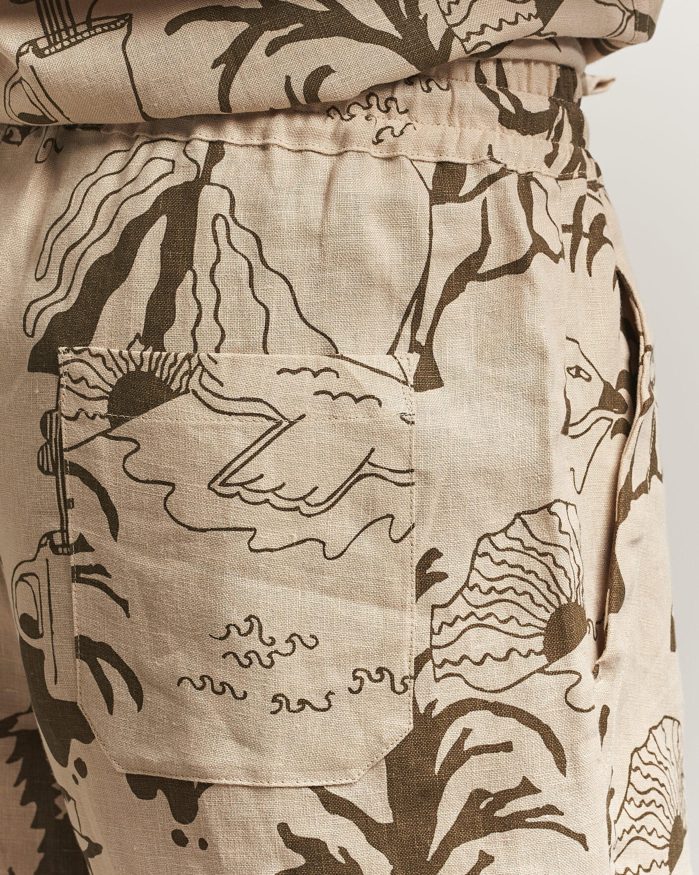 Uomini | Pantaloncini | OAS | Porto Linen Shorts Poplan