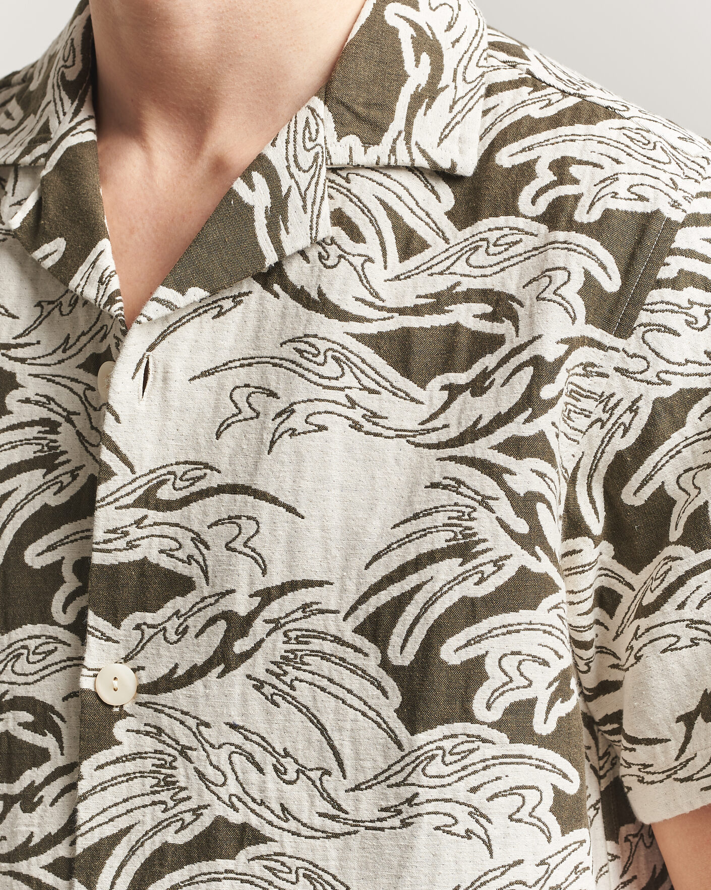 Uomini | Camicie | OAS | Cuba Short Sleeve Shirt Rouge Ecru