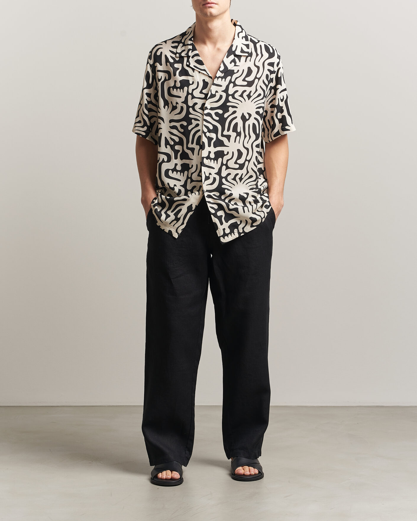 Uomini | Camicie | OAS | Rocco Viscose Short Sleeve Shirt Loefy