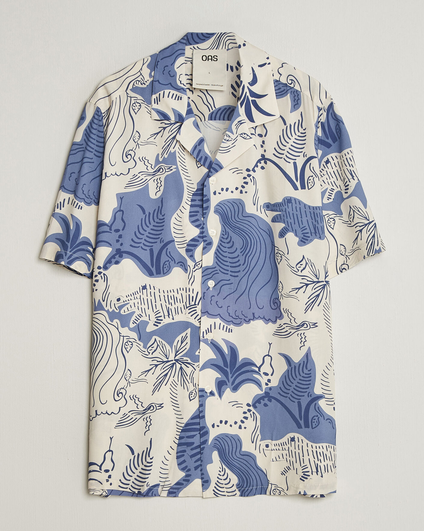 Uomini | Camicie | OAS | Rocco Viscose Short Sleeve Shirt Mystea