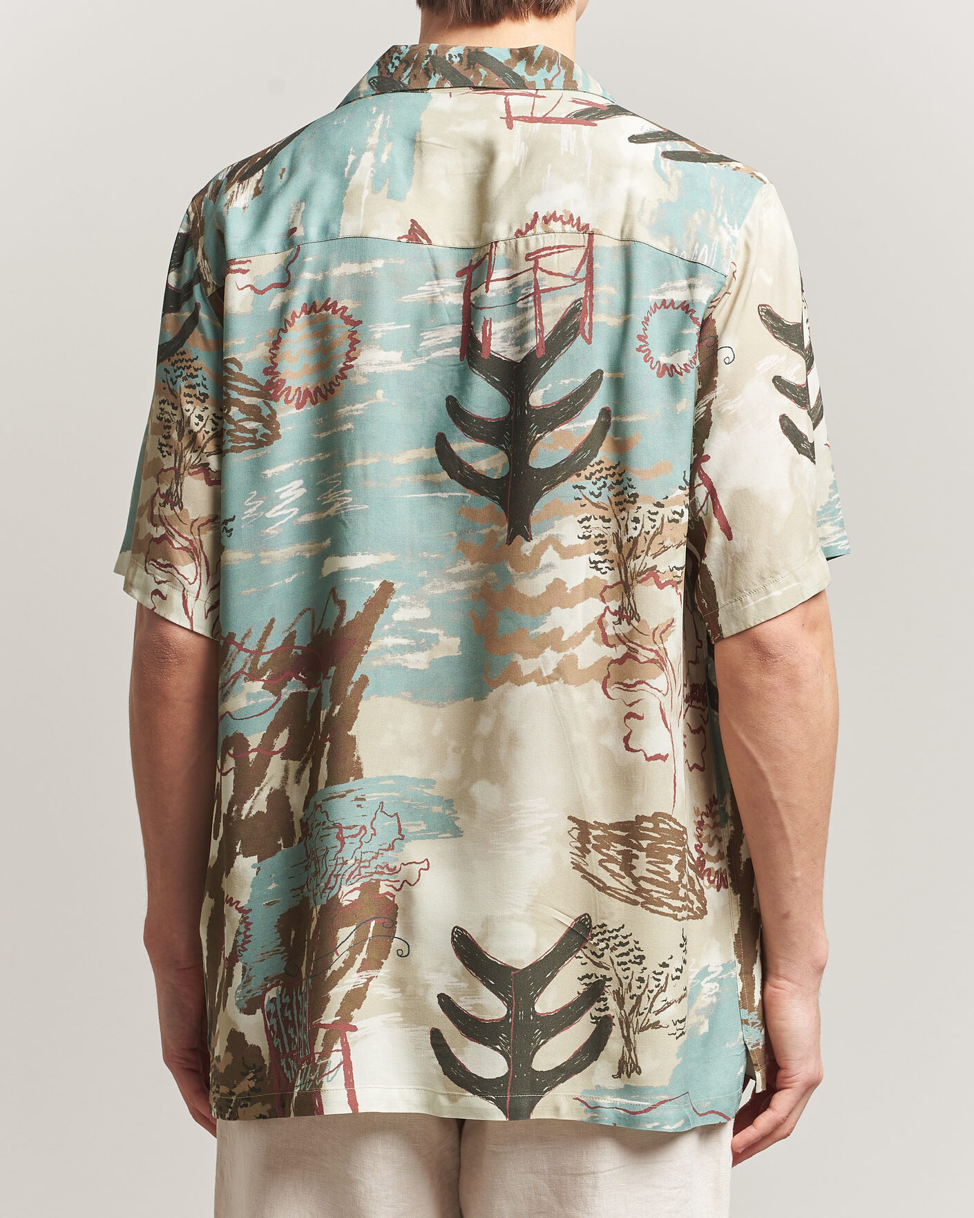 Uomini | Camicie | OAS | Rocco Viscose Short Sleeve Shirt Montara