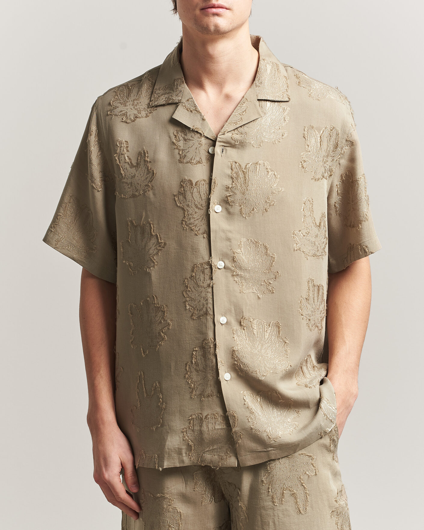 Uomini | Camicie | OAS | Rocco Lyocell Short Sleeve Shirt Palmoza