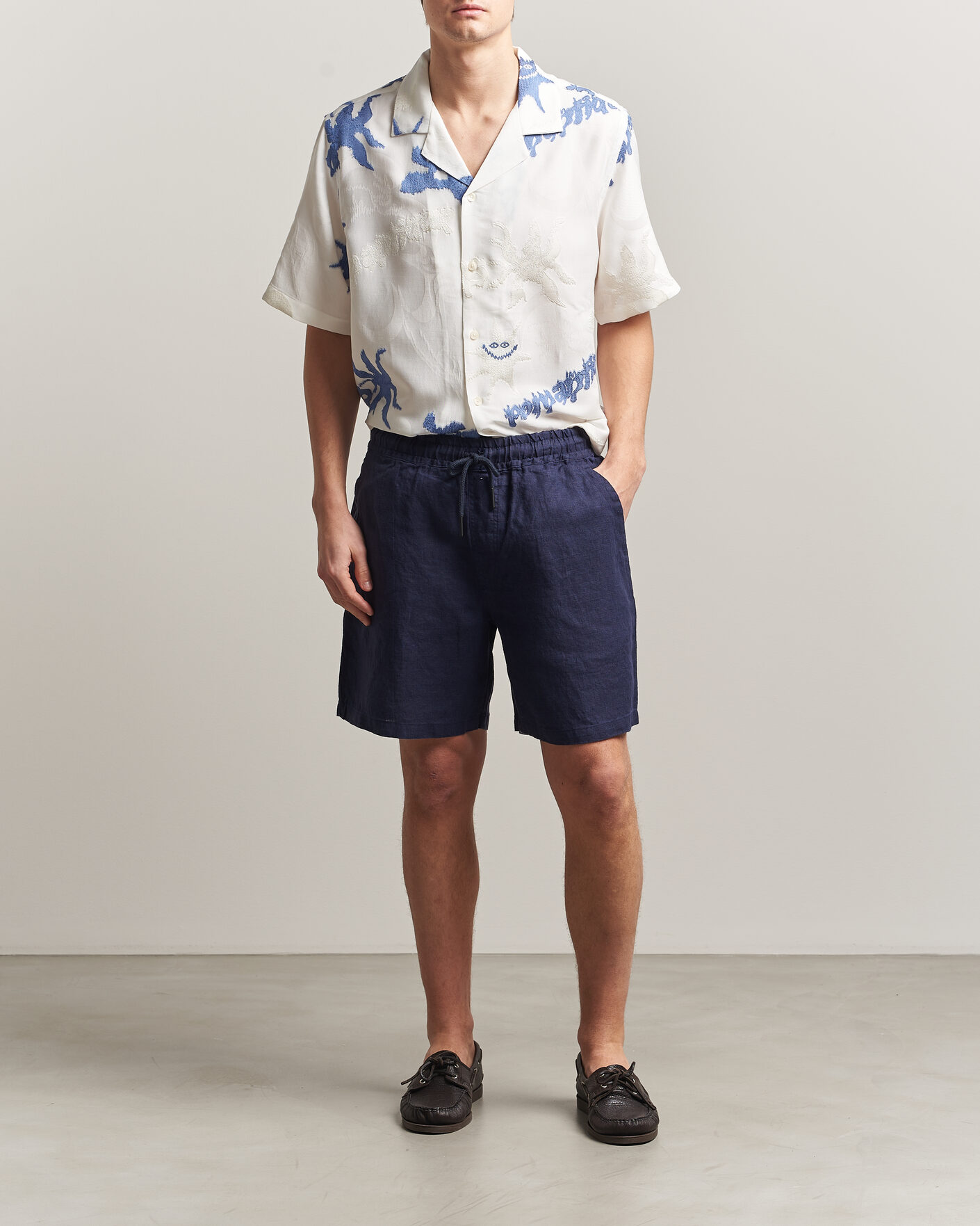 Uomini | Camicie | OAS | Rocco Lyocell Mix Short Sleeve Shirt Romantique