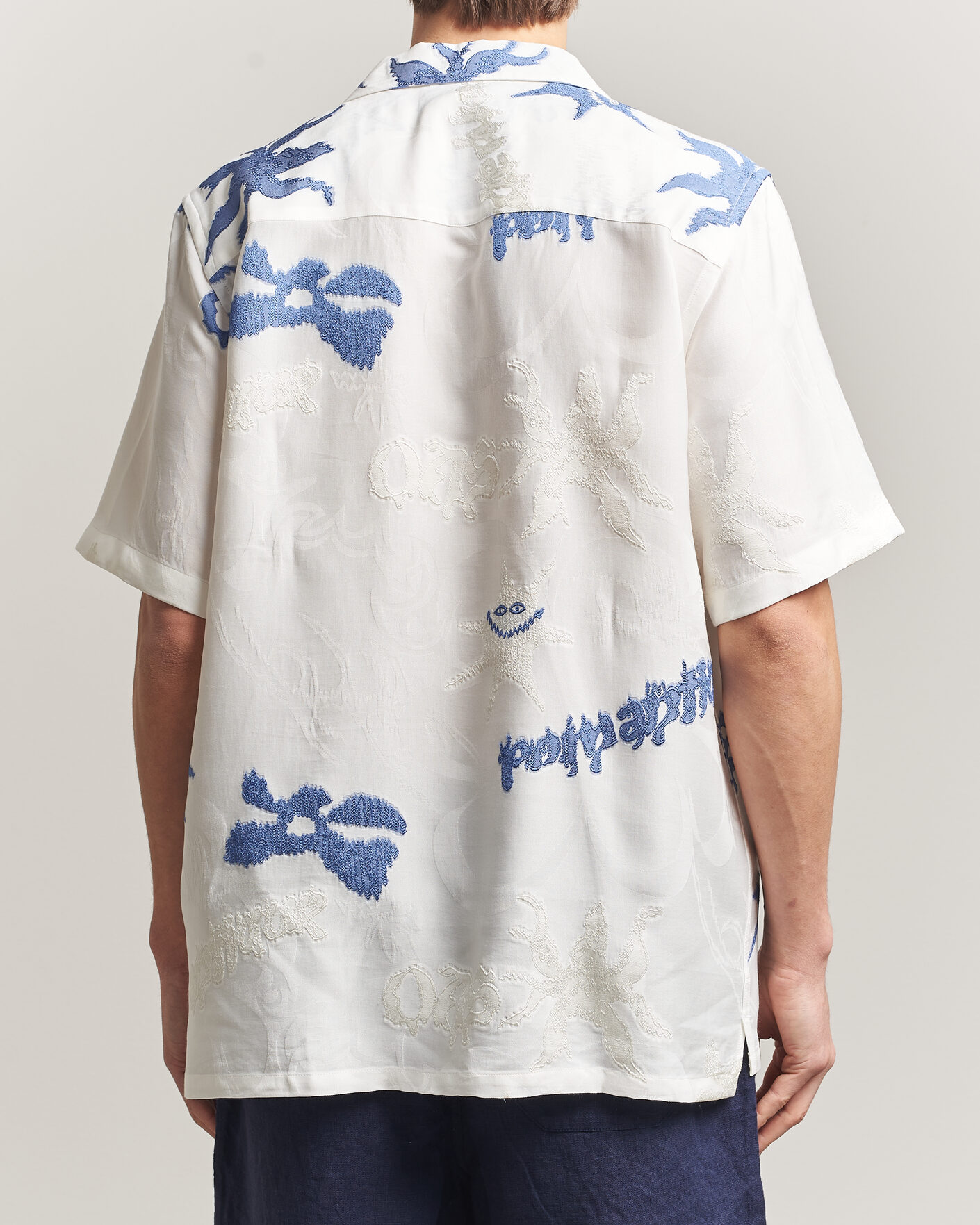 Uomini | Camicie | OAS | Rocco Lyocell Mix Short Sleeve Shirt Romantique