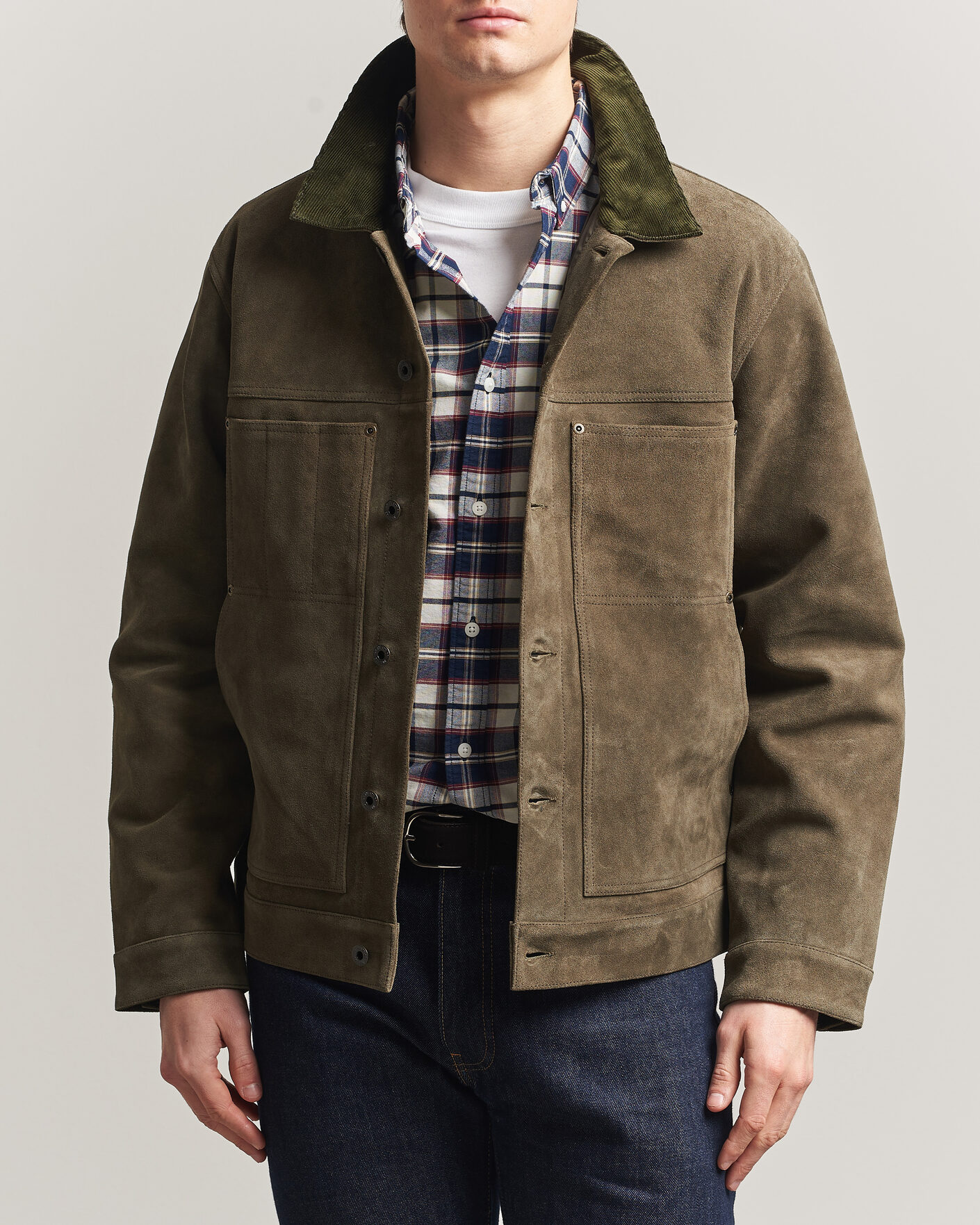 Uomini | Giacche | Filson | Suede Short Cruiser Otter Green