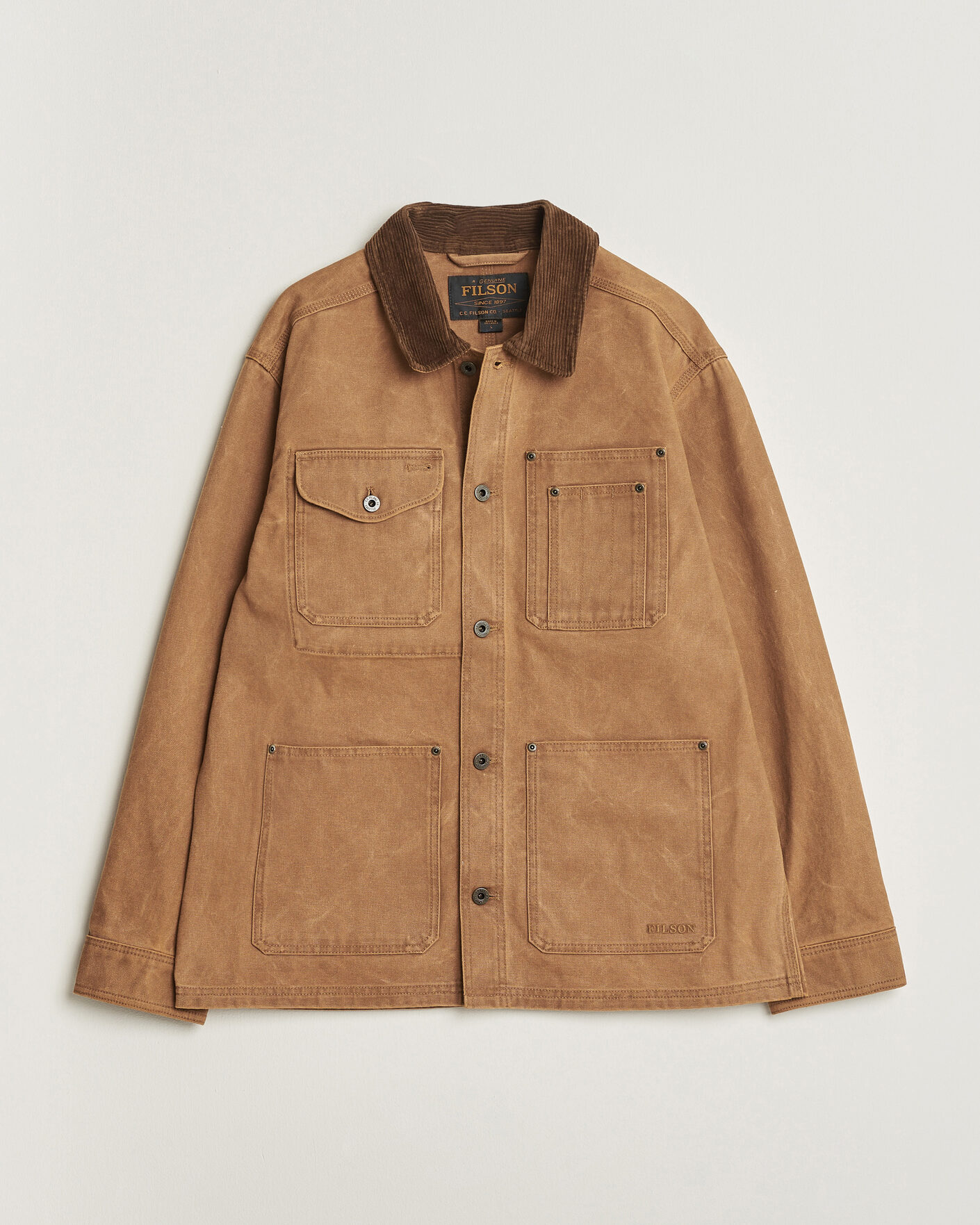 Uomini | Giacche | Filson | Rustic Canvas Barn Coat Whiskey