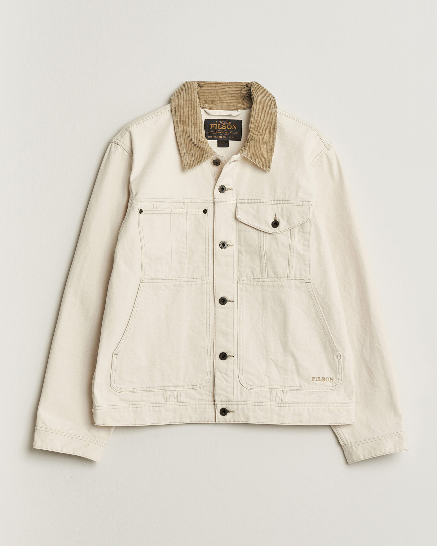 Uomini | Giacche | Filson | Rustic Canvas Short Cruiser Natural Seed