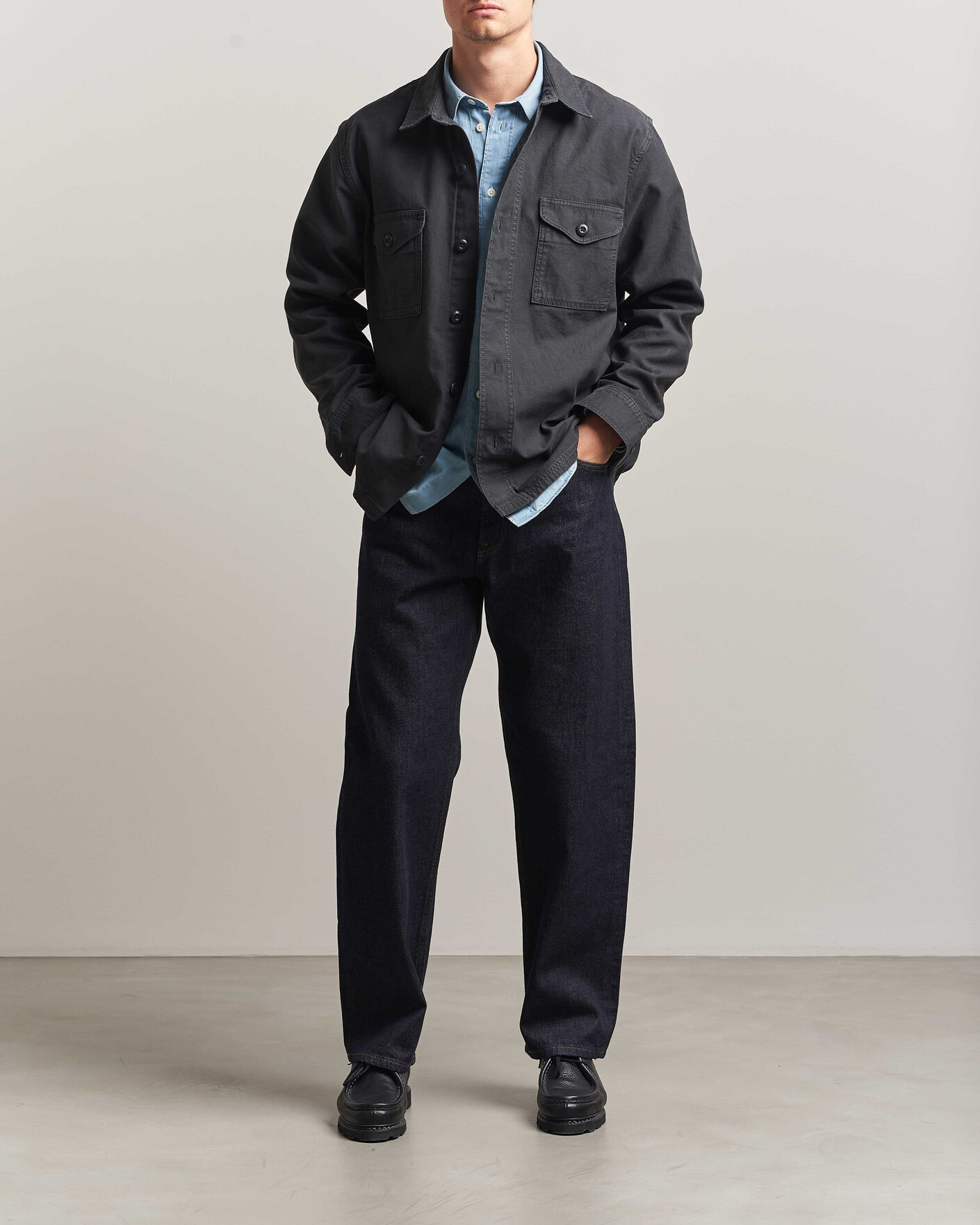 Uomini | Camicie | Filson | Reverse Sateen Jac-Shirt Washed Black