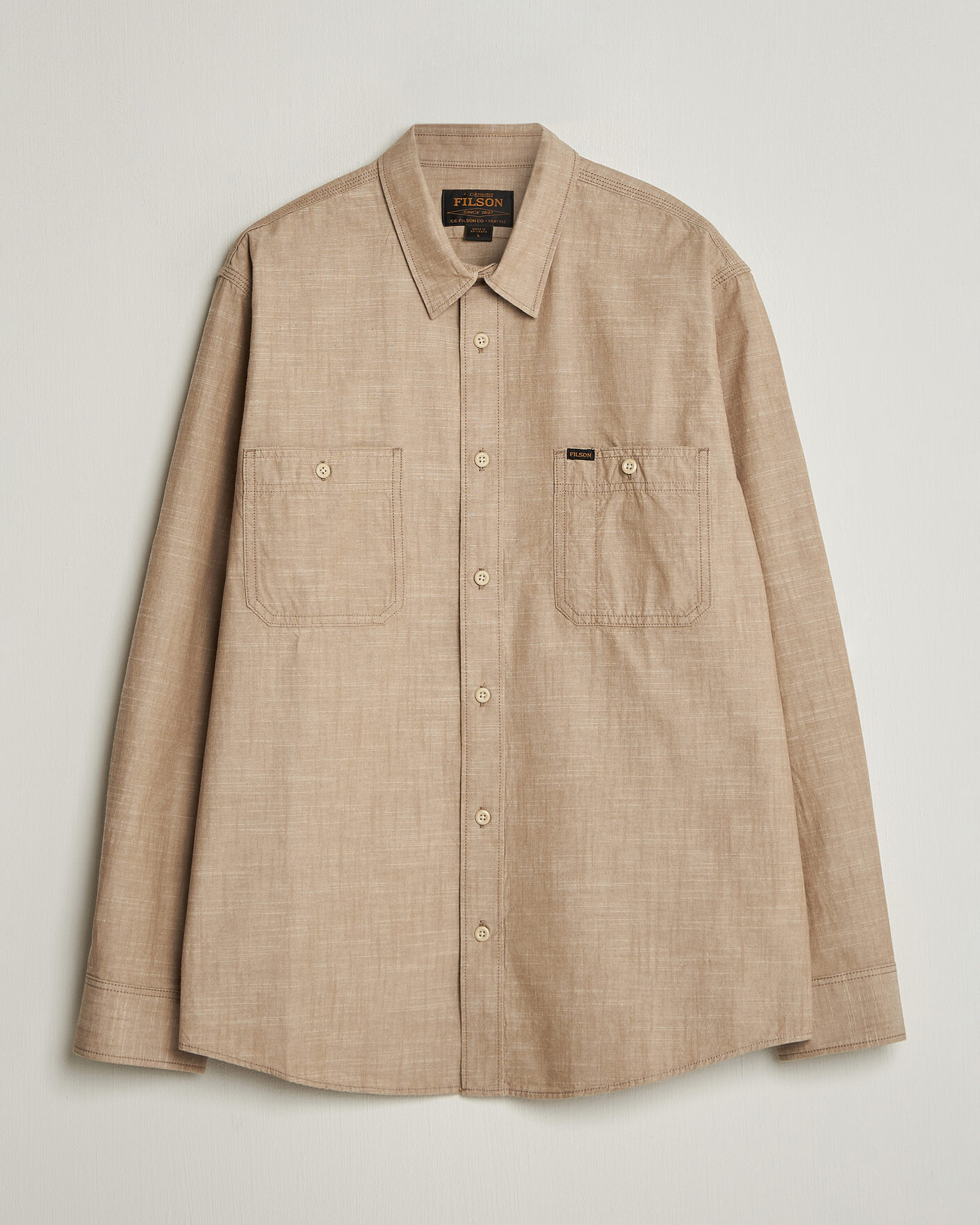 Uomini | Camicie | Filson | Chambray CPO Shirt Tan