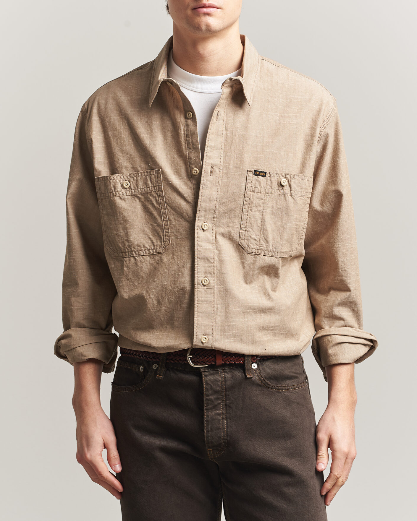 Uomini | Camicie | Filson | Chambray CPO Shirt Tan