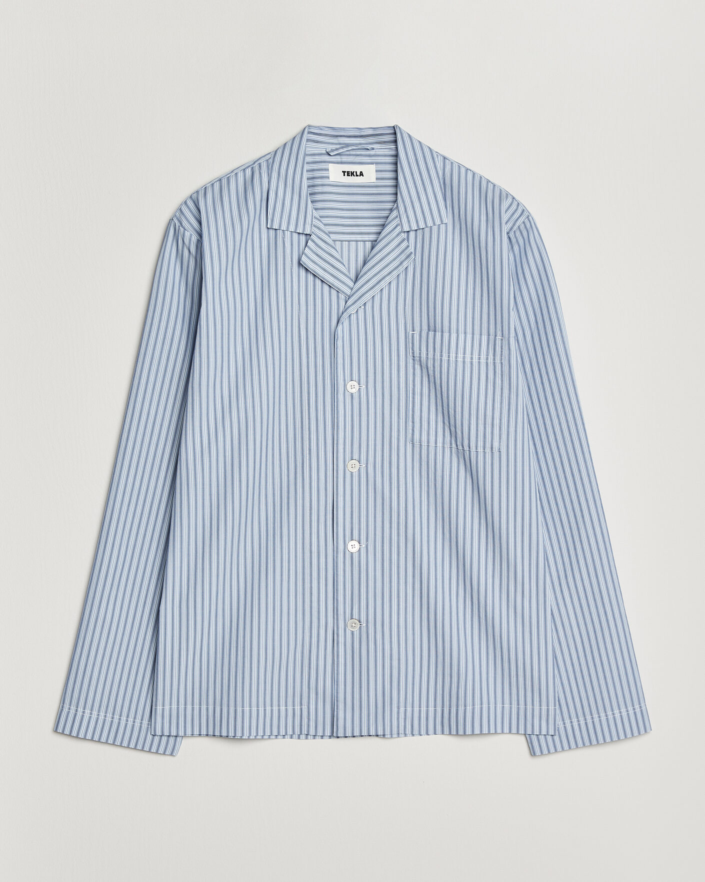Uomini | Accappatoi & Pigiami | Tekla | Fine Twill Pyjama Shirt Cooper Stripes