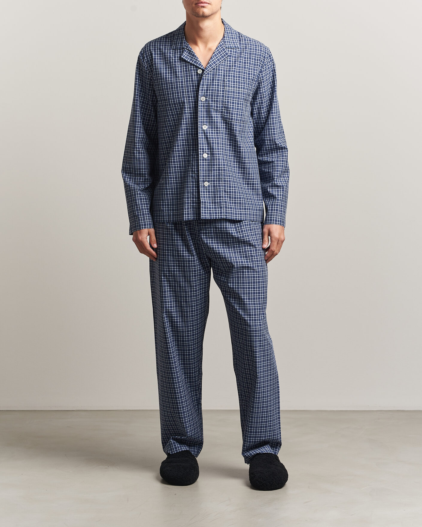 Uomini | Accappatoi & Pigiami | Tekla | Fine Twill Pyjama Shirt Lanegan Checks