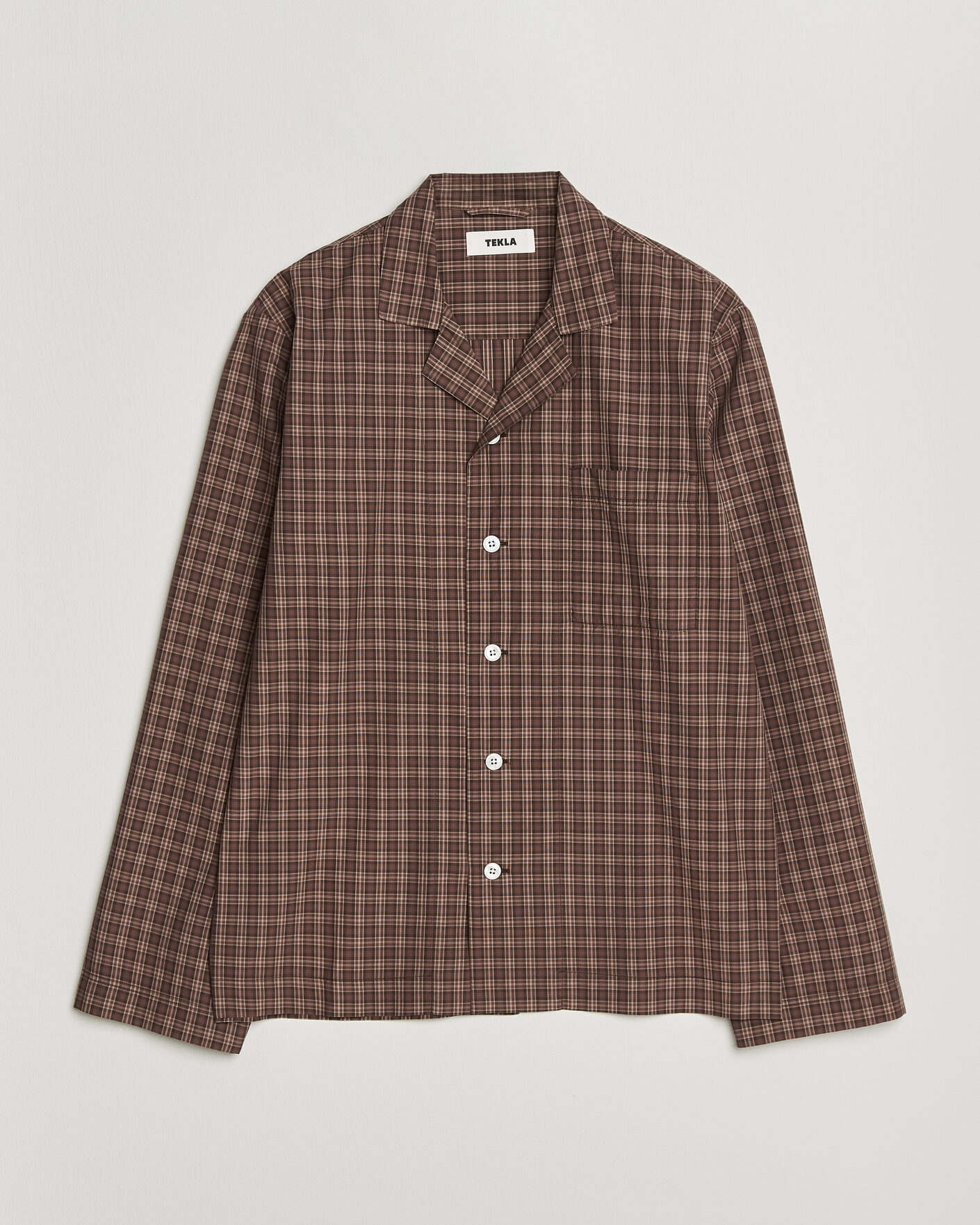 Uomini | Accappatoi & Pigiami | Tekla | Fine Twill Pyjama Shirt Serra Checks