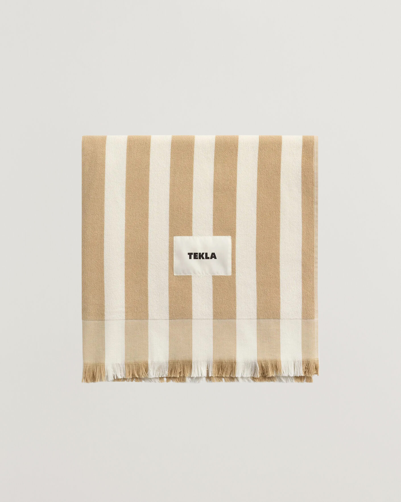 Uomini | Tessuti | Tekla | Organic Terry Beach Towel Almond Stripes
