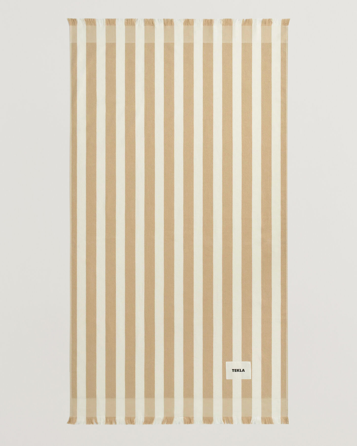 Uomini | Tessuti | Tekla | Organic Terry Beach Towel Almond Stripes