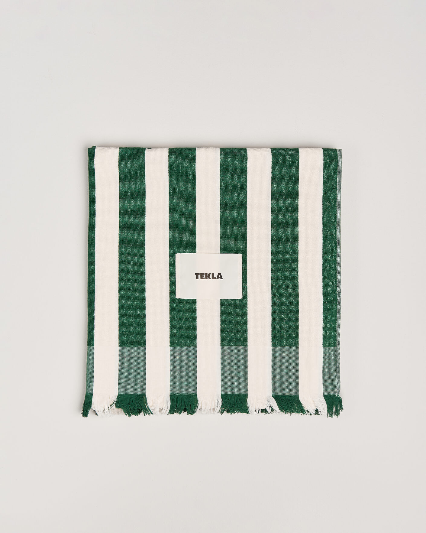  |  | Tekla | Organic Terry Beach Towel Green Deck Stripes