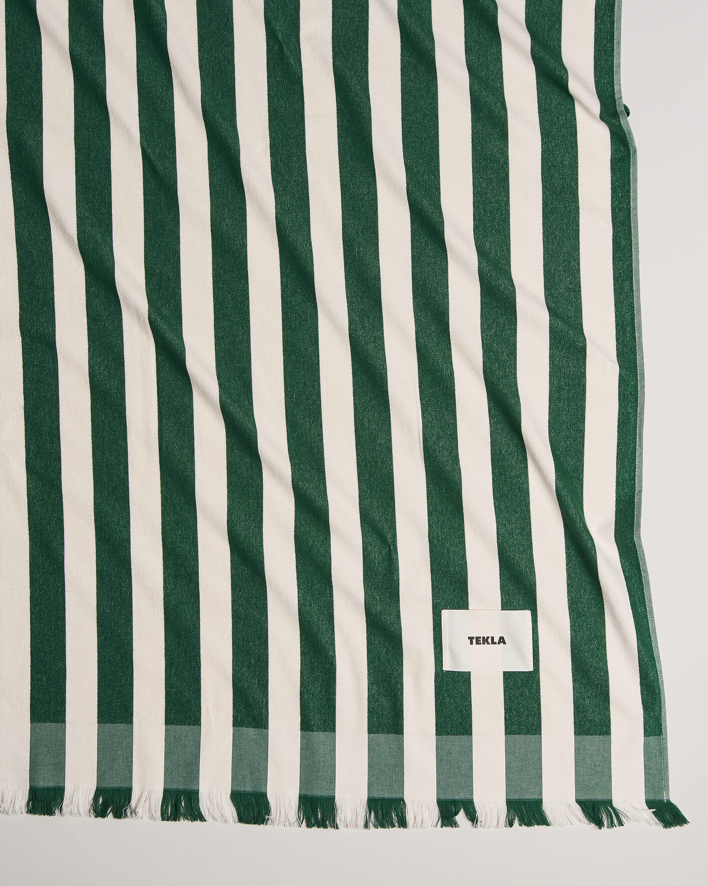 Uomini | Tessuti | Tekla | Organic Terry Beach Towel Green Deck Stripes