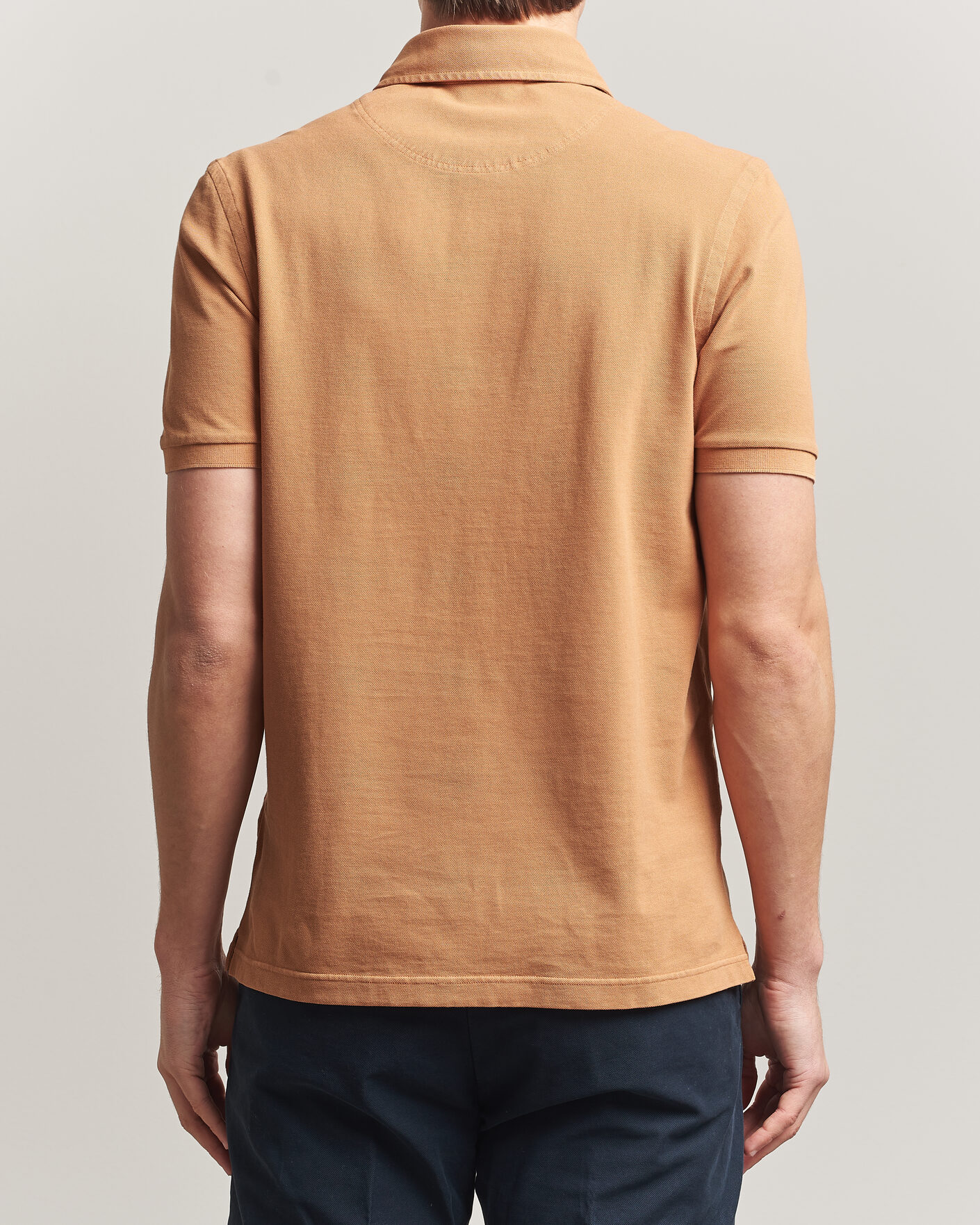 Uomini | Polo | Gran Sasso | Washed Polo Apricot Orange