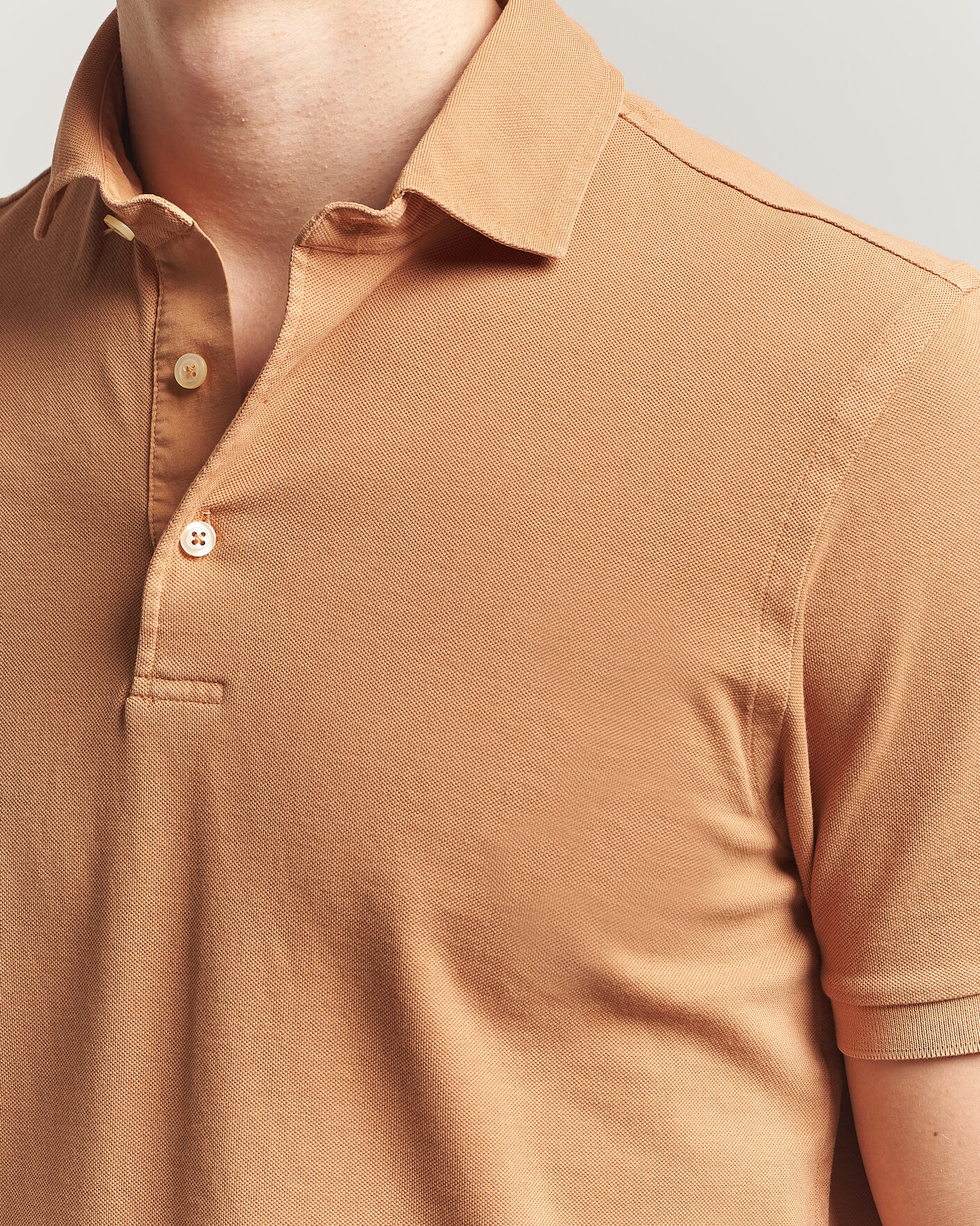 Uomini | Polo | Gran Sasso | Washed Polo Apricot Orange