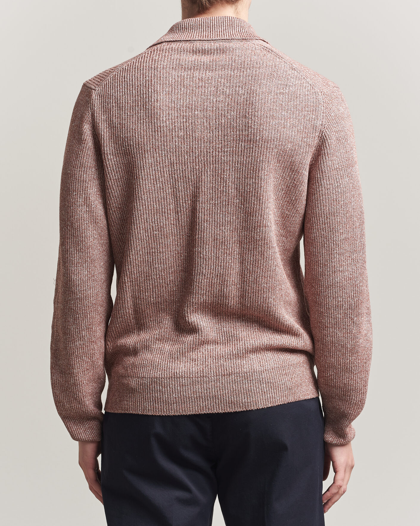 Uomini | Maglieria | Gran Sasso | Linen/Cotton Open Collar Knitted Polo Rust Melange