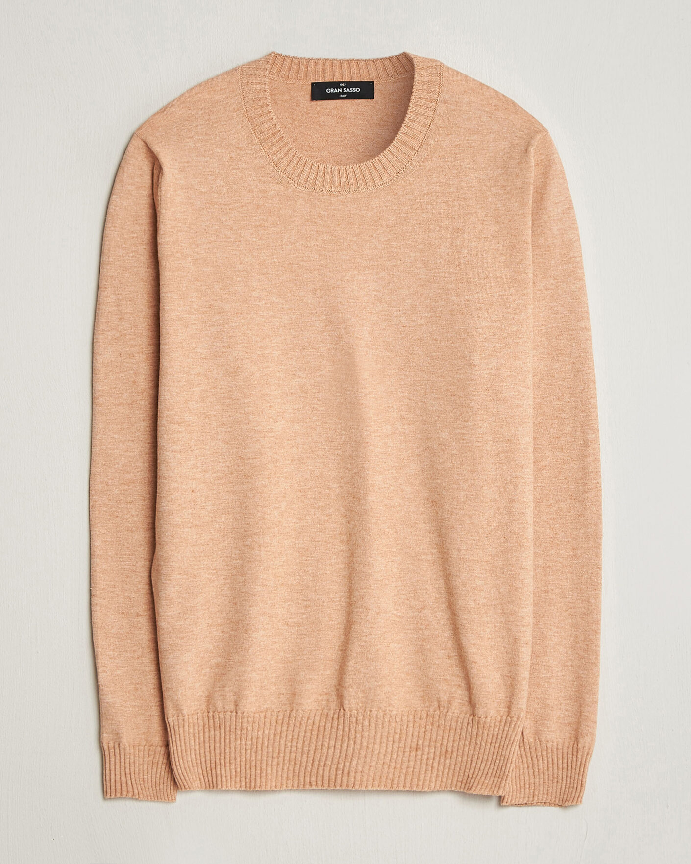 Uomini | Maglieria | Gran Sasso | Cotton/Cashmere Knitted Crew Neck Sweater Apricot Orange Melange