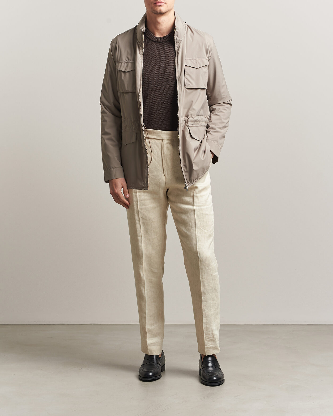 Uomini | Giacche | Gran Sasso | Nylon Field Jacket Beige