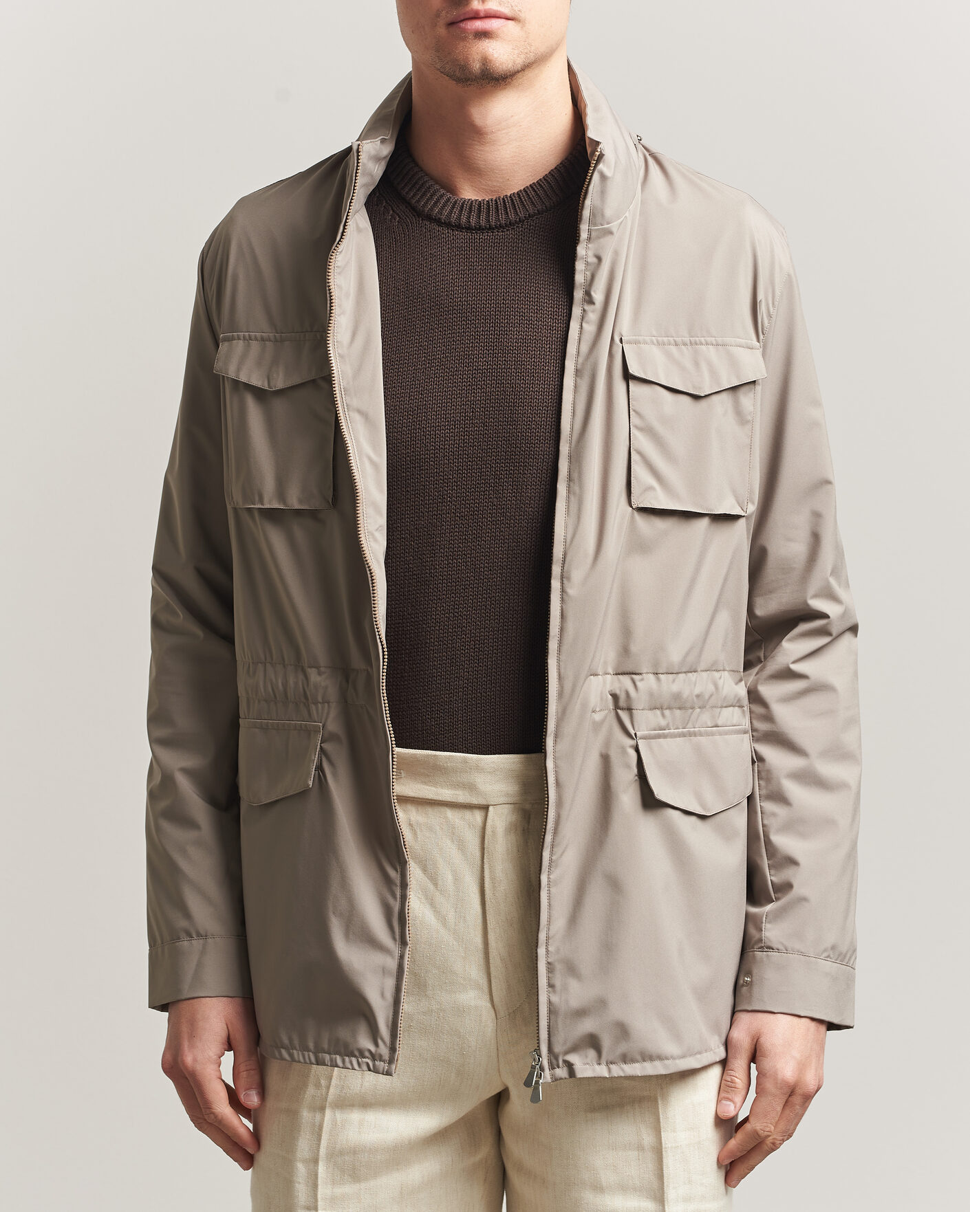 Uomini | Giacche | Gran Sasso | Nylon Field Jacket Beige