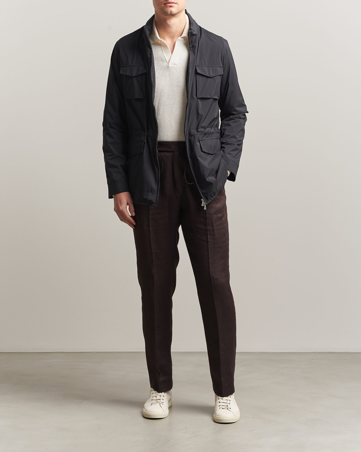 Uomini | Giacche | Gran Sasso | Nylon Field Jacket Navy