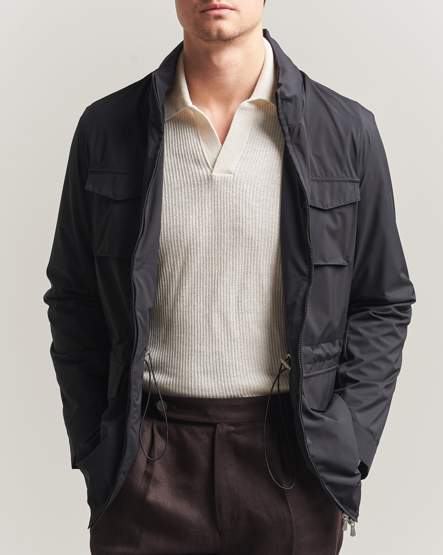 Uomini | Giacche | Gran Sasso | Nylon Field Jacket Navy