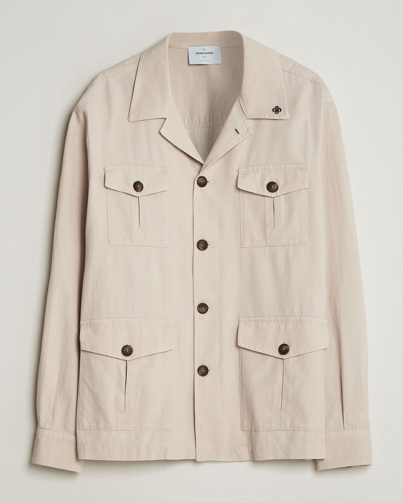 Uomini | Giacche | Gran Sasso | Cotton Safari Jacket Beige