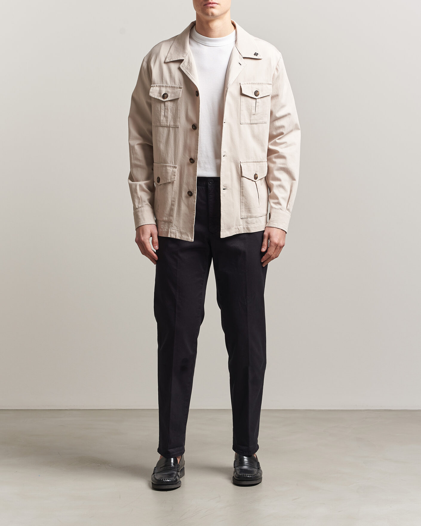 Uomini | Giacche | Gran Sasso | Cotton Safari Jacket Beige