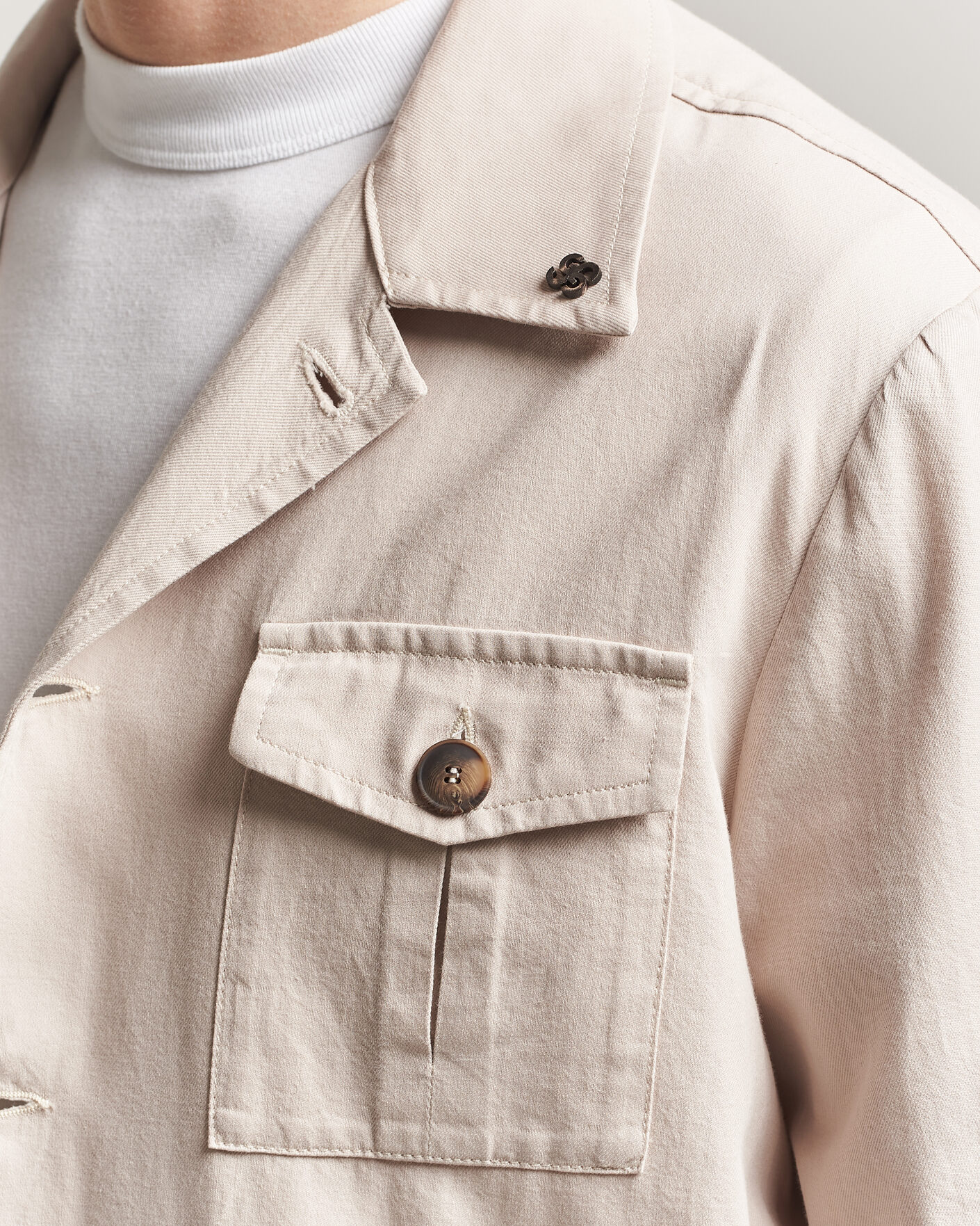 Uomini | Giacche | Gran Sasso | Cotton Safari Jacket Beige