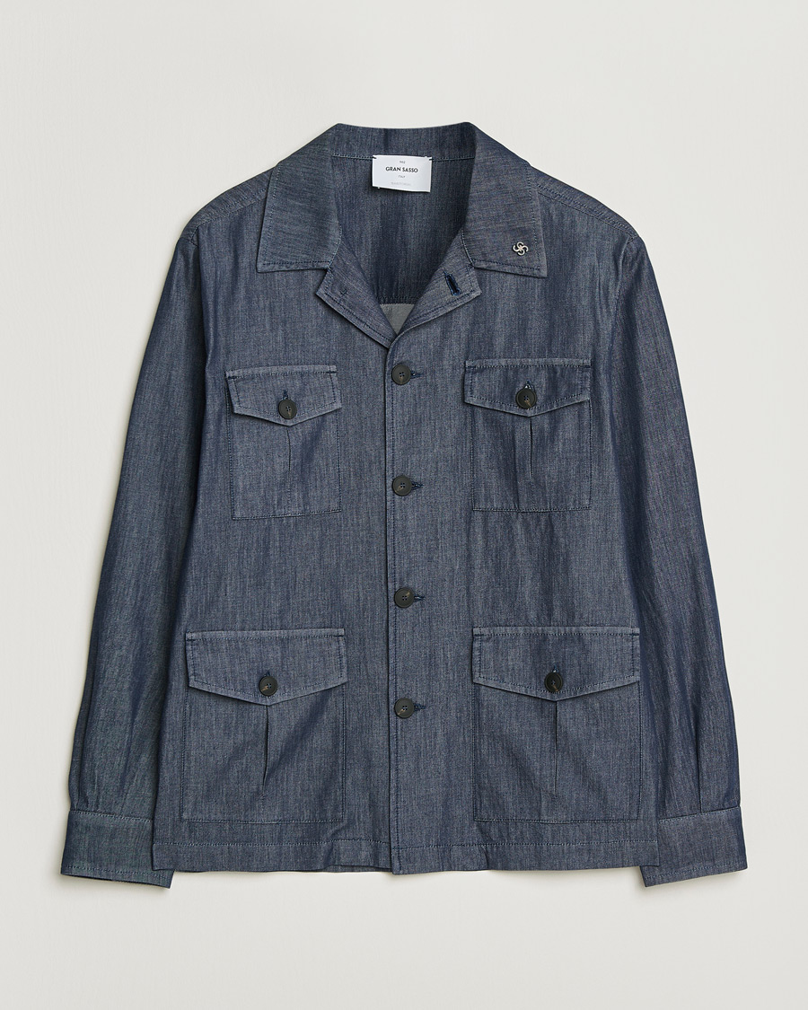 Uomini | Giacche | Gran Sasso | Cotton Safari Jacket Navy