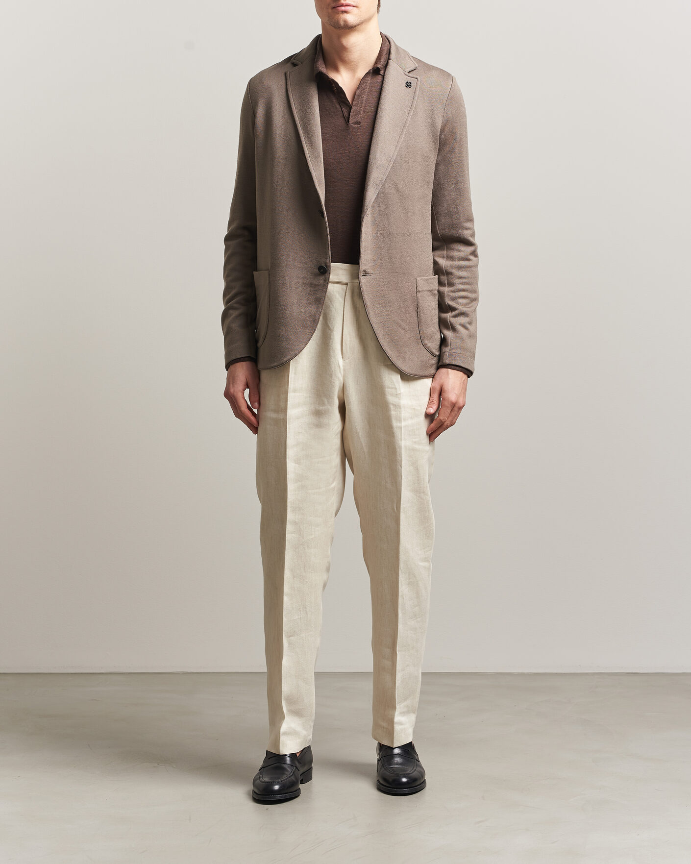 Uomini | Blazers | Gran Sasso | Wool Knitted Blazer Brown