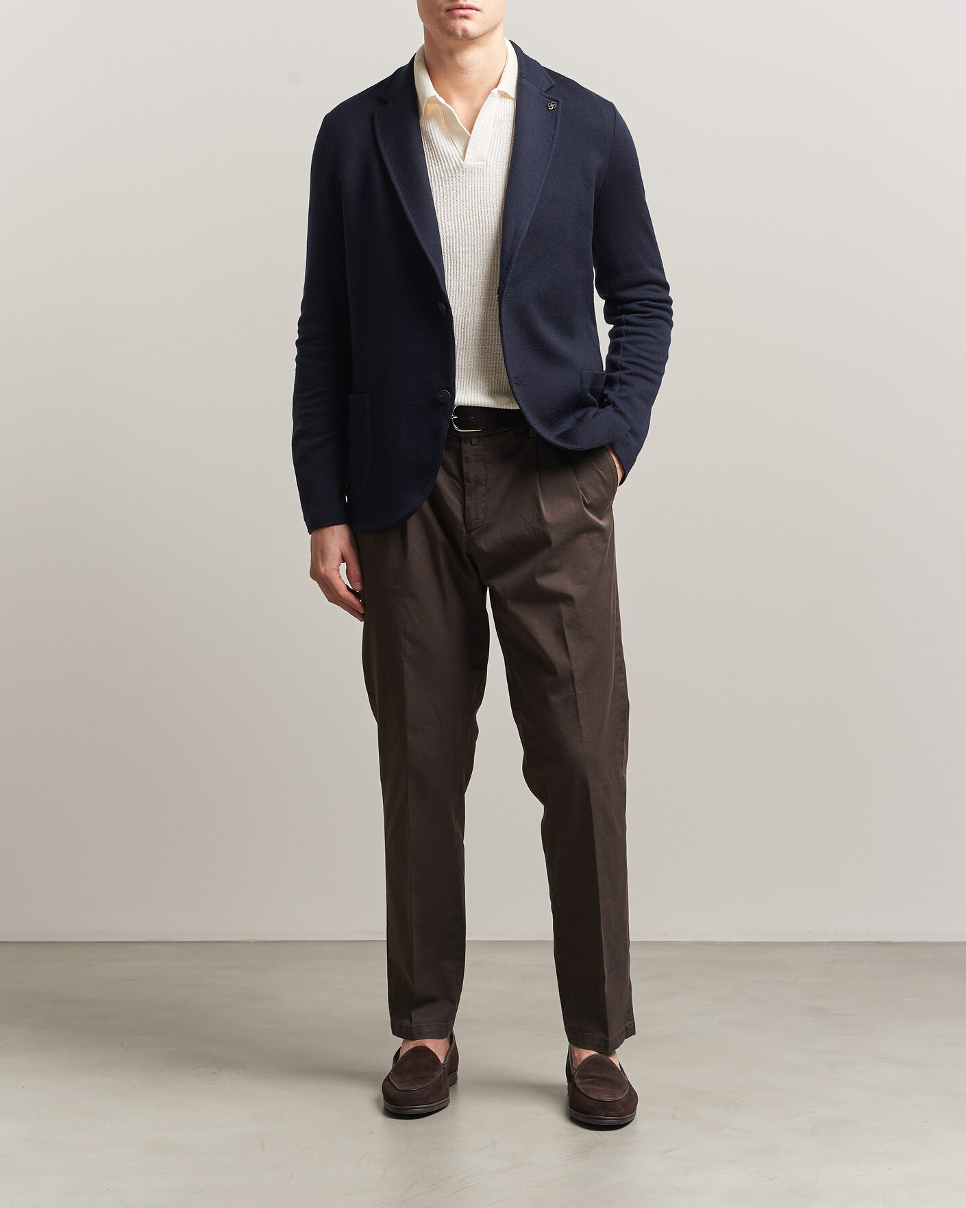 Uomini | Blazers | Gran Sasso | Wool Knitted Blazer Navy