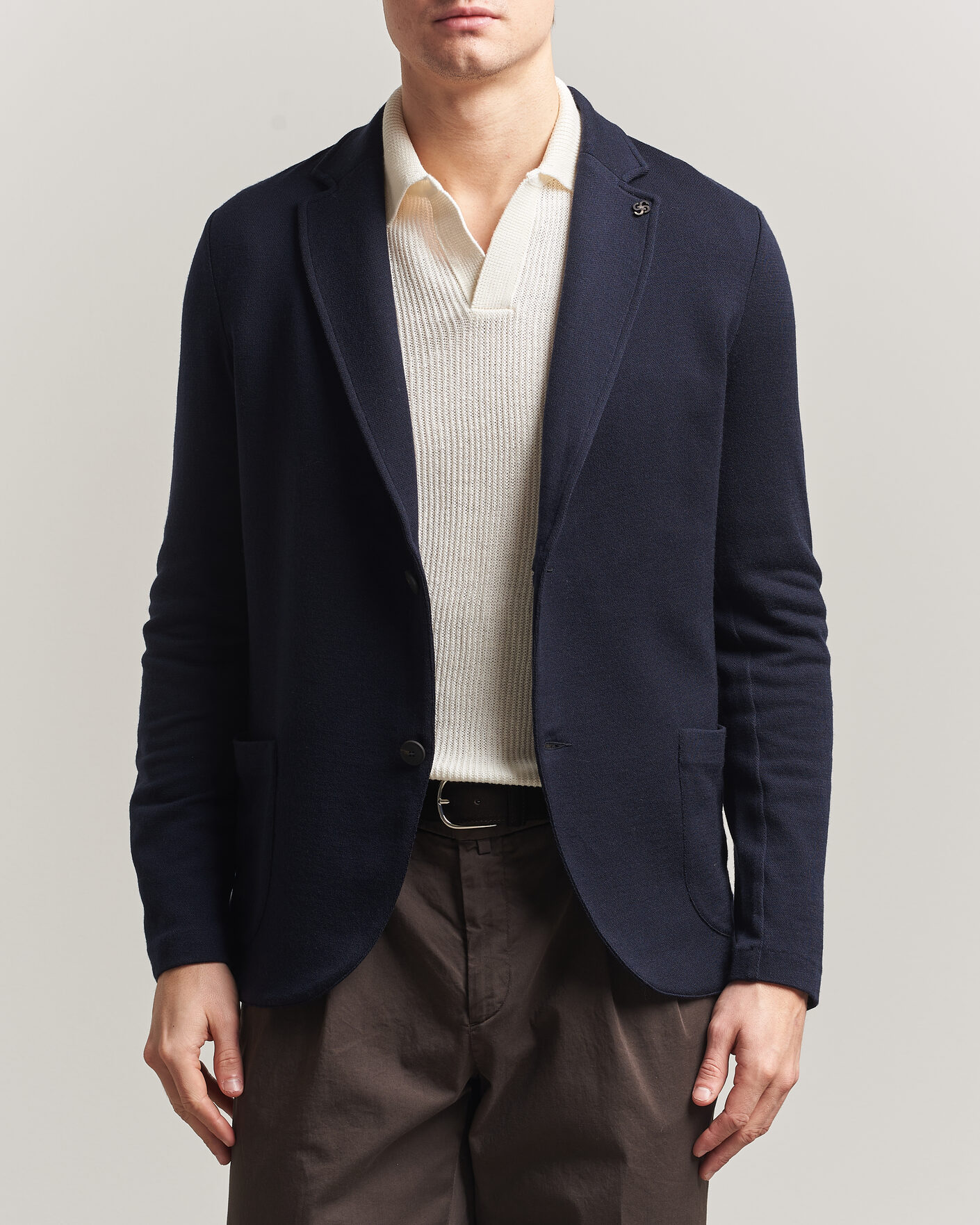 Uomini | Blazers | Gran Sasso | Wool Knitted Blazer Navy