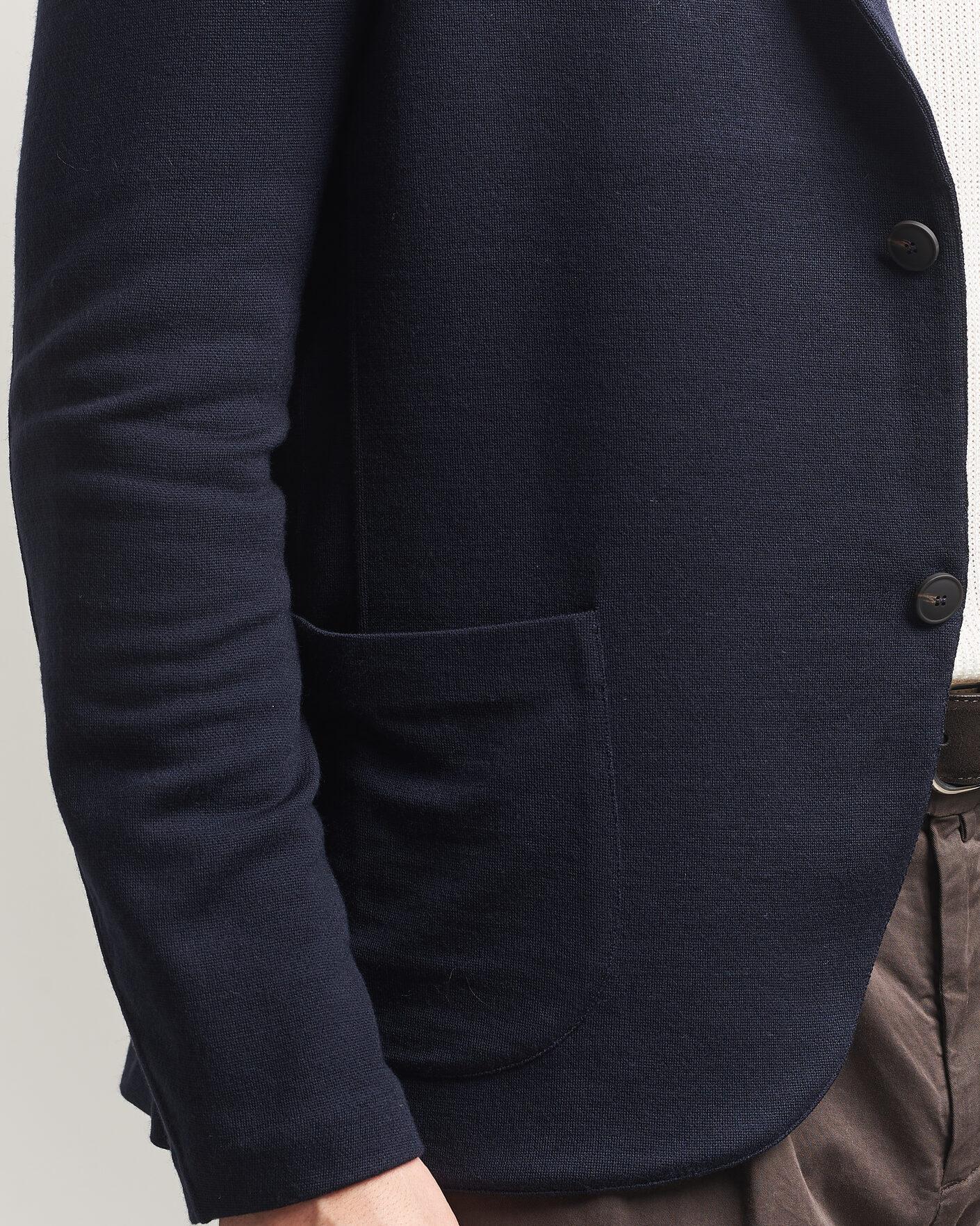 Uomini | Blazers | Gran Sasso | Wool Knitted Blazer Navy