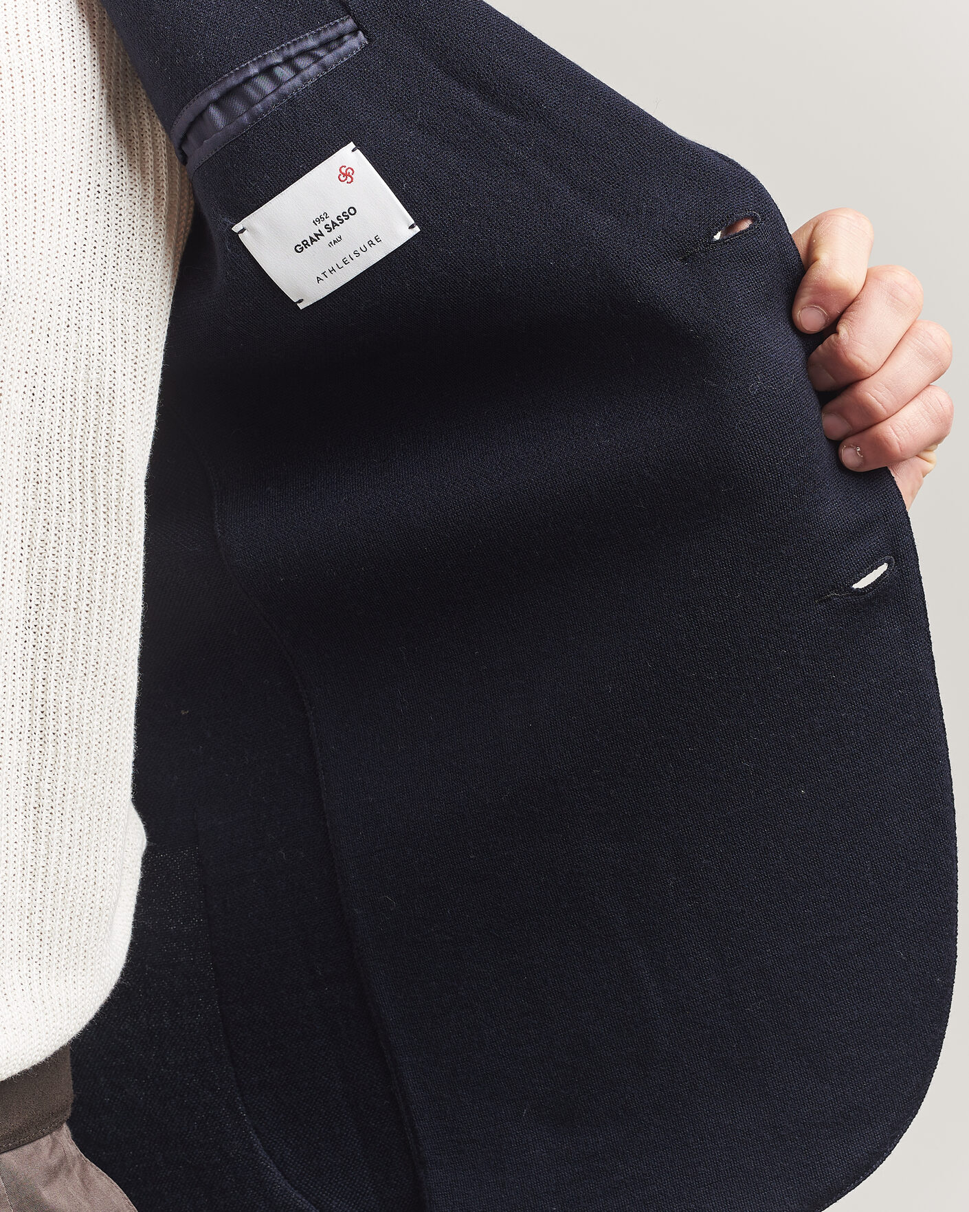 Uomini | Blazers | Gran Sasso | Wool Knitted Blazer Navy