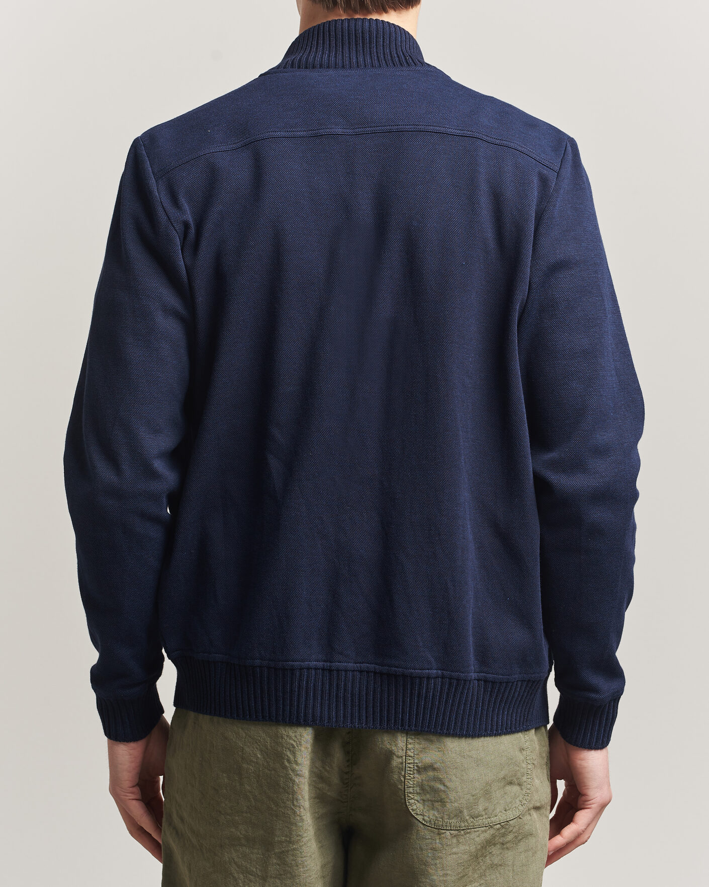 Uomini | Giacche | Gran Sasso | Cotton Pocket Knitted Bomber Jacket Navy