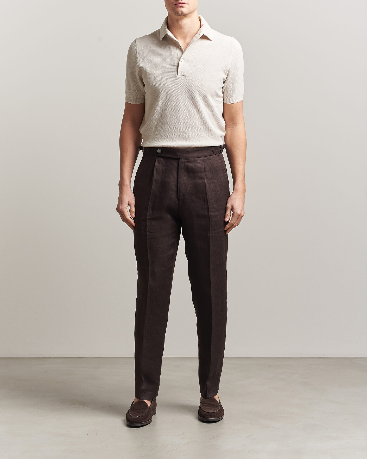 Uomini | Polo | Gran Sasso | Cotton Textured Knitted Polo Light Beige