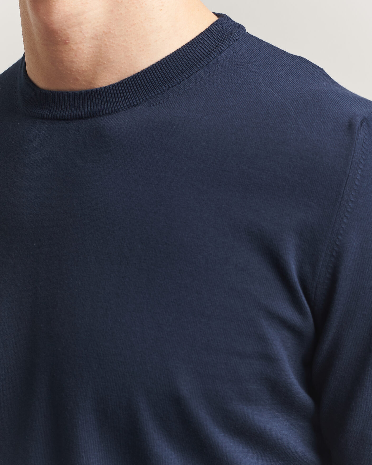 Uomini | T-shirt | Gran Sasso | Cotton Knitted Crew Neck T-Shirt Navy